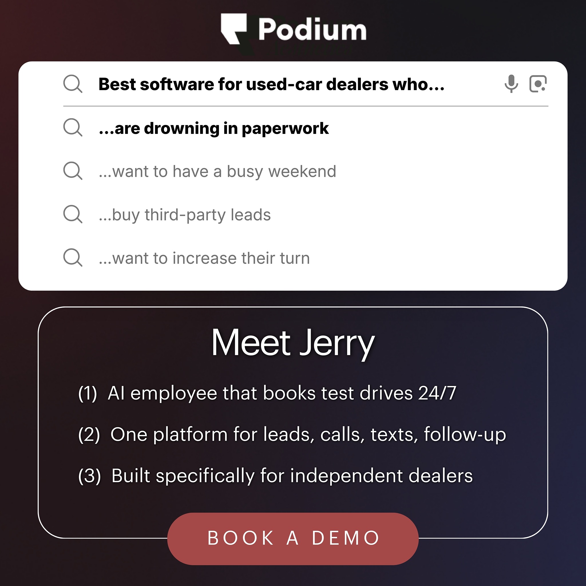 Podium Facebook ad