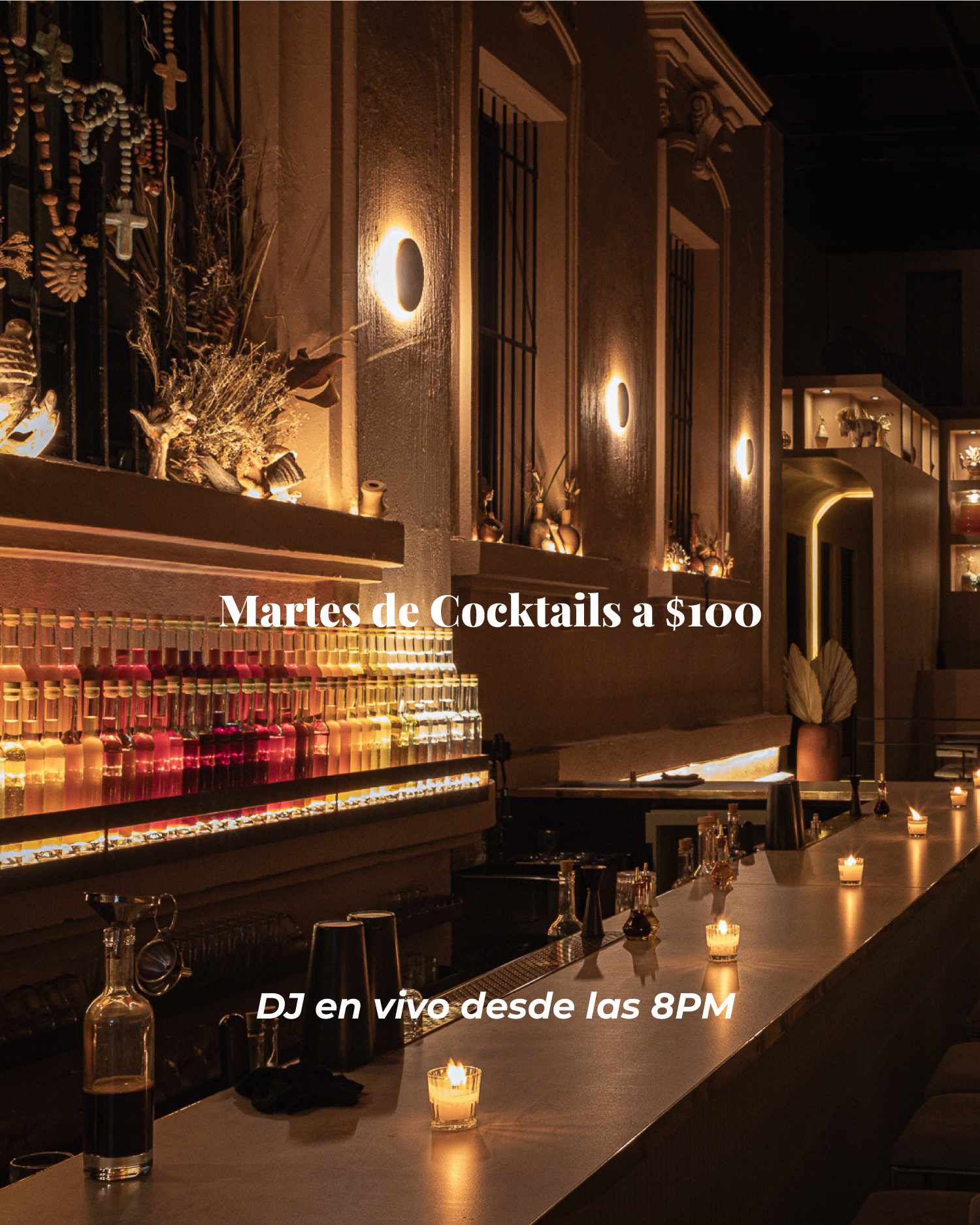 Mecenasbar Facebook ad: Martes de Negronis y Martinis a $100.