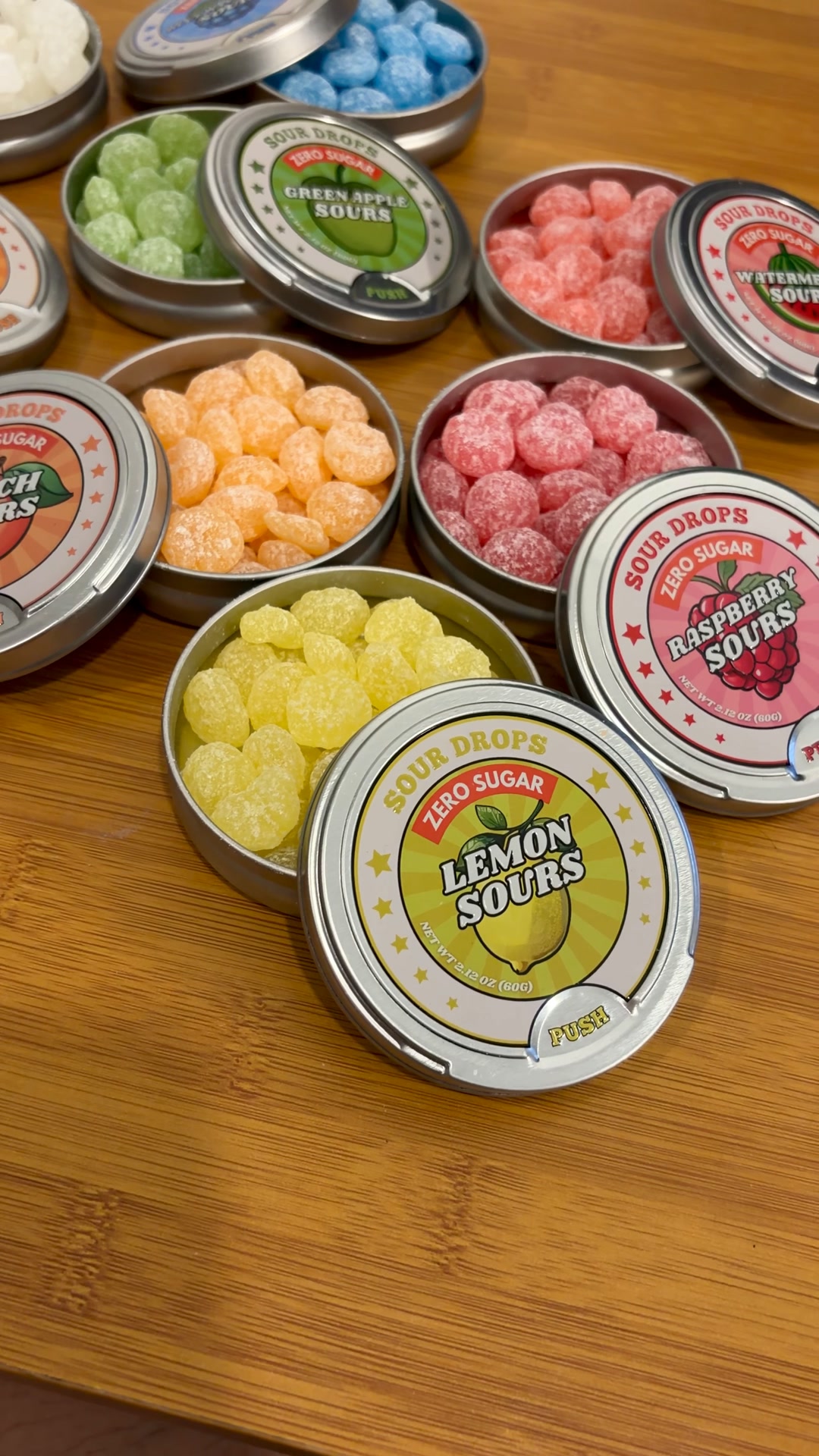 Sour Drops Facebook ad: Get 8 iconic sour candies with Zero Sugar. Pure nostalgia…