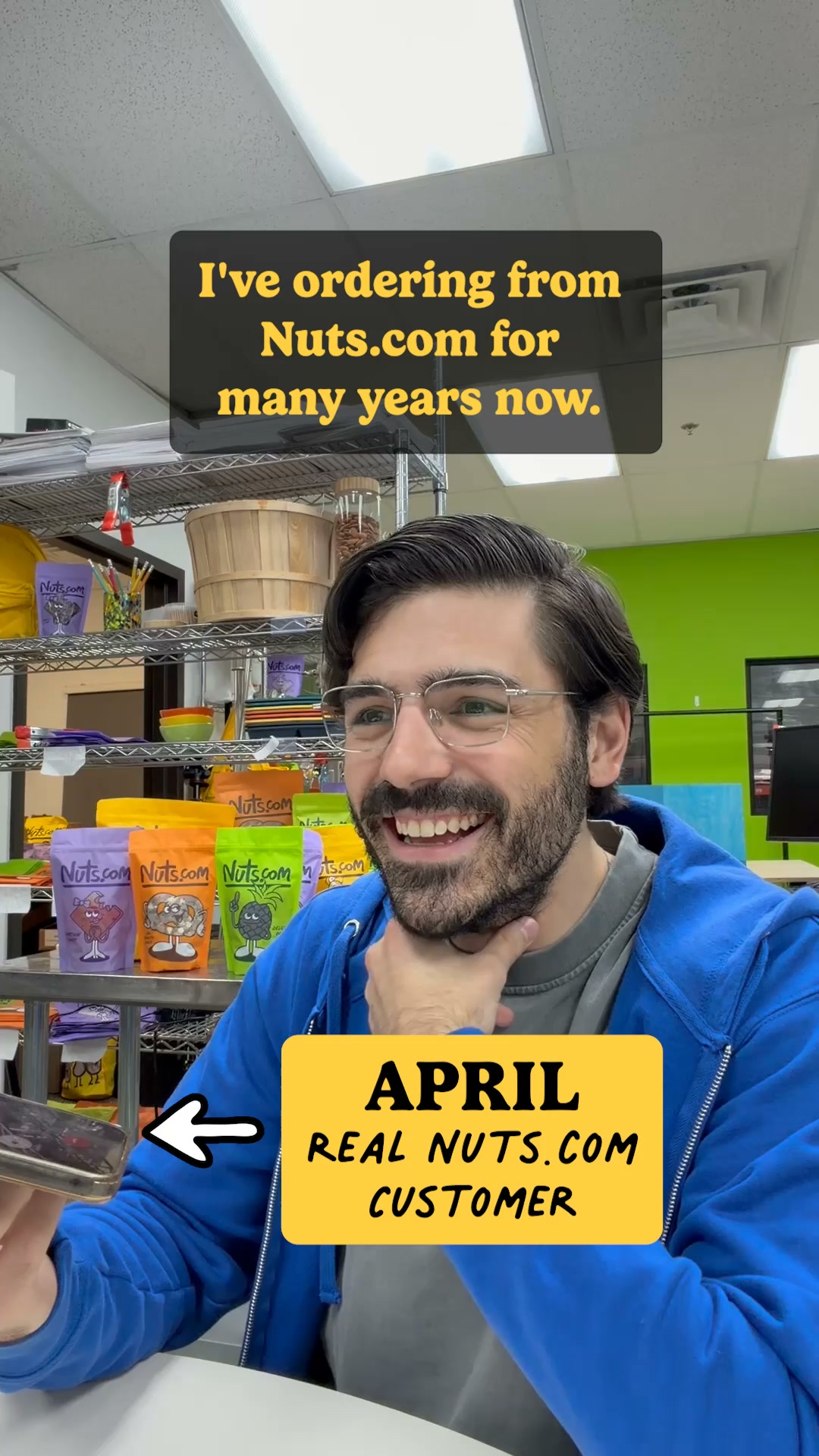 Nuts.com Facebook ad: Get 20% off + free shipping