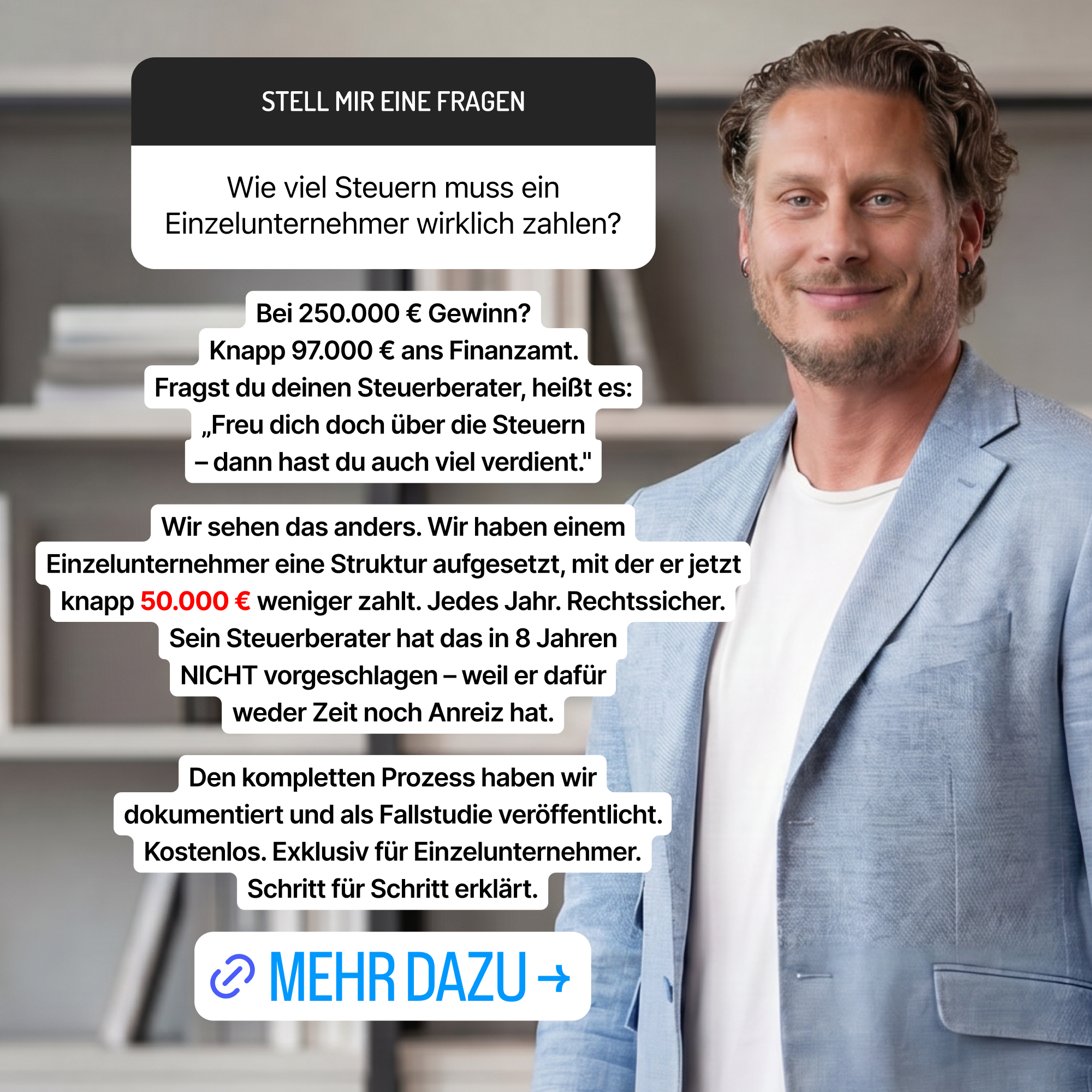 Marvin Großkrueger Facebook ad: Finde heraus, wie viel Steuer du legal sparen könntest