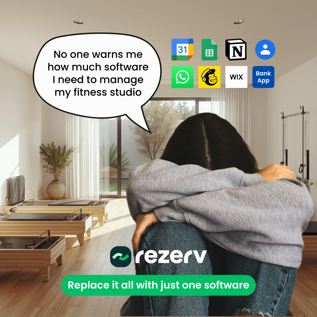 Rezerv Facebook ad: All-in-One Software for New Fitness Studio Owners