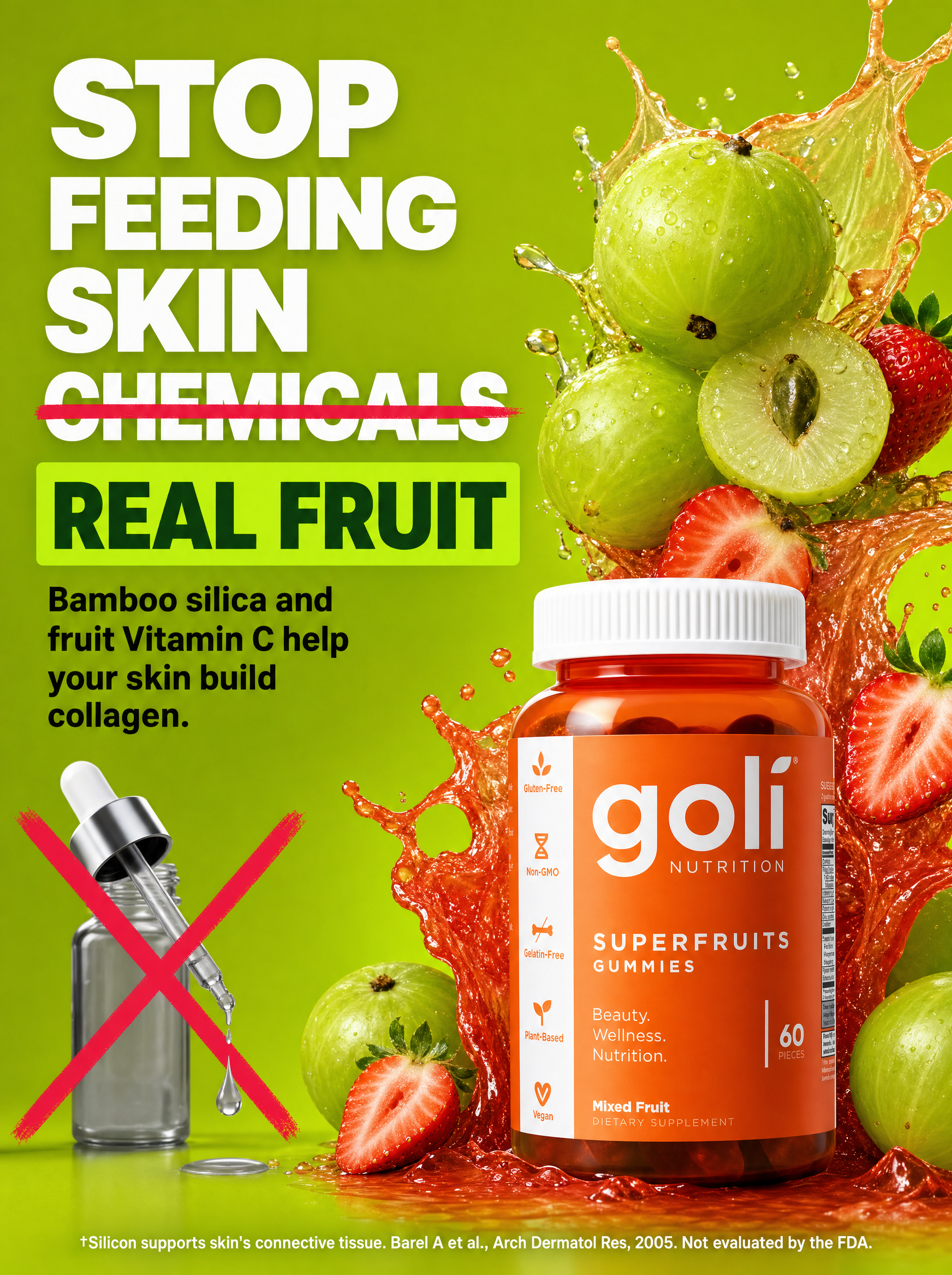 Goli Facebook ad: Skip the Needle. Chew Your Collagen Instead.