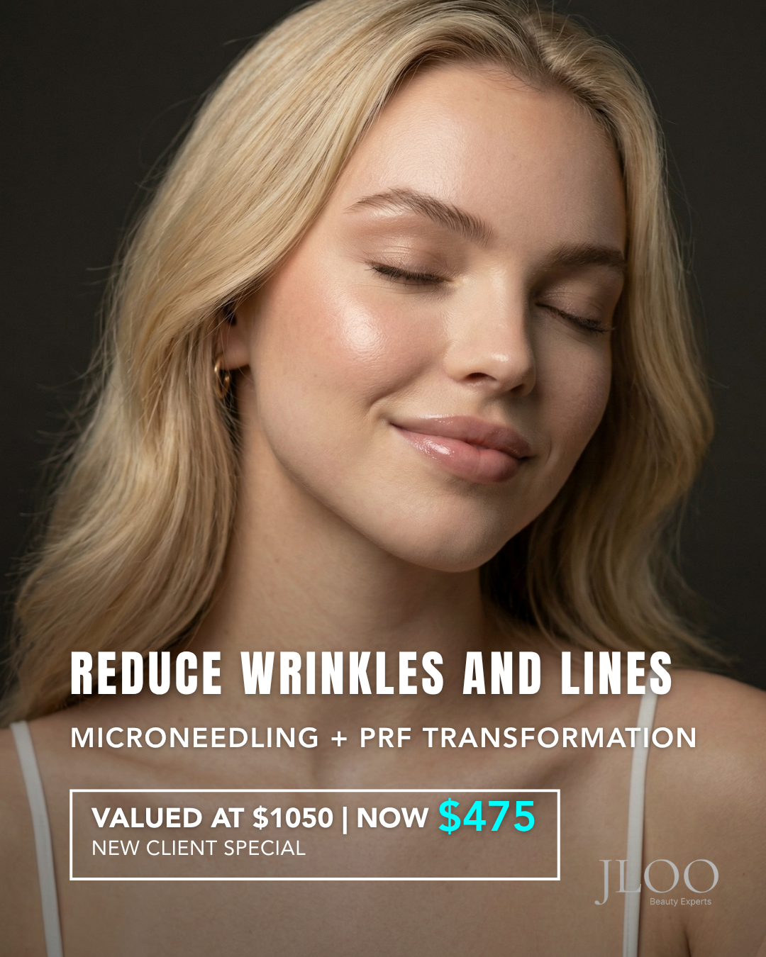 JLoo Beauty Experts Facebook ad: Achieve Glass Skin Glow With Microneedling + PRF