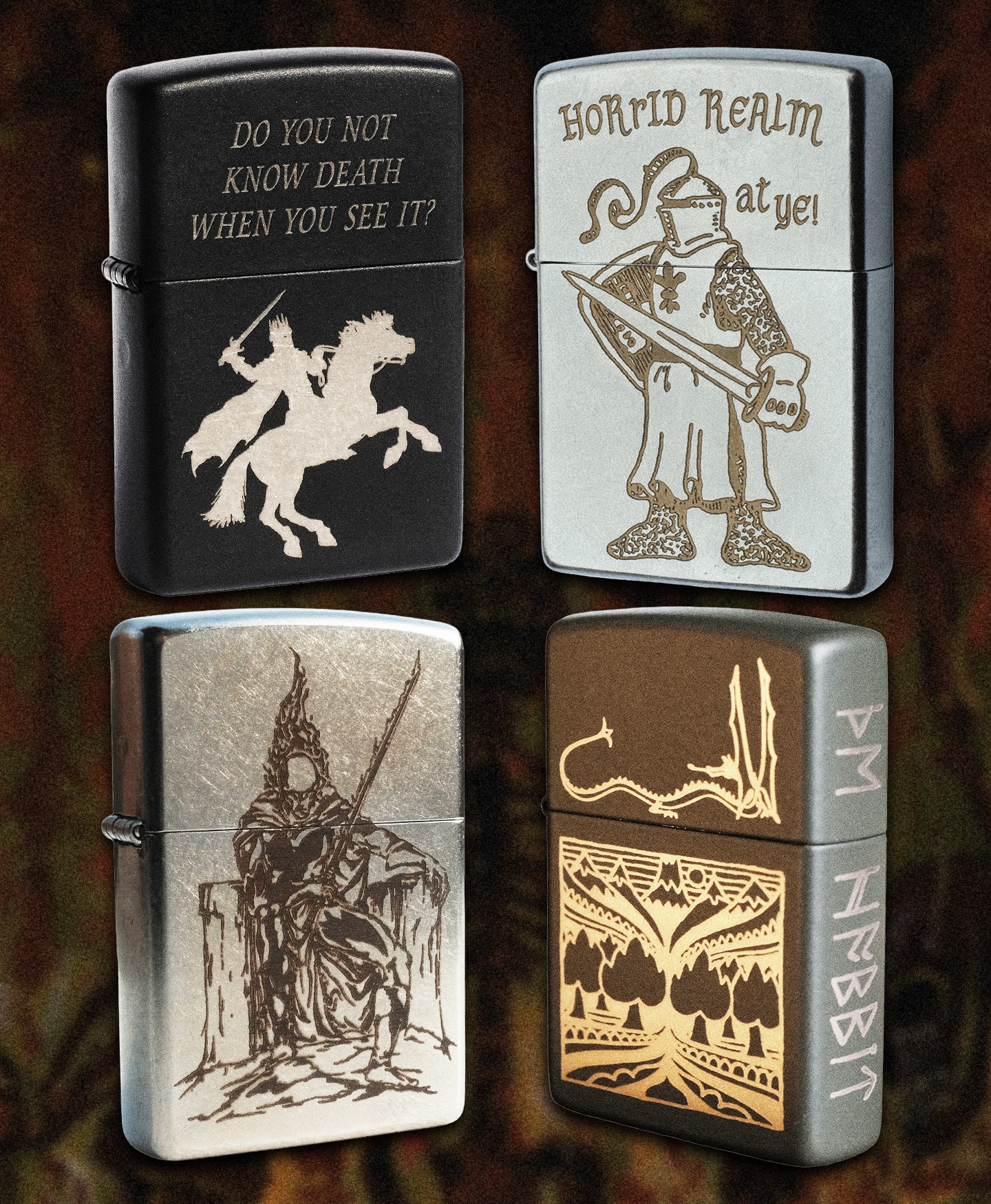 Horrid Realm Facebook ad: ENGRAVED ZIPPO LIGHTERS