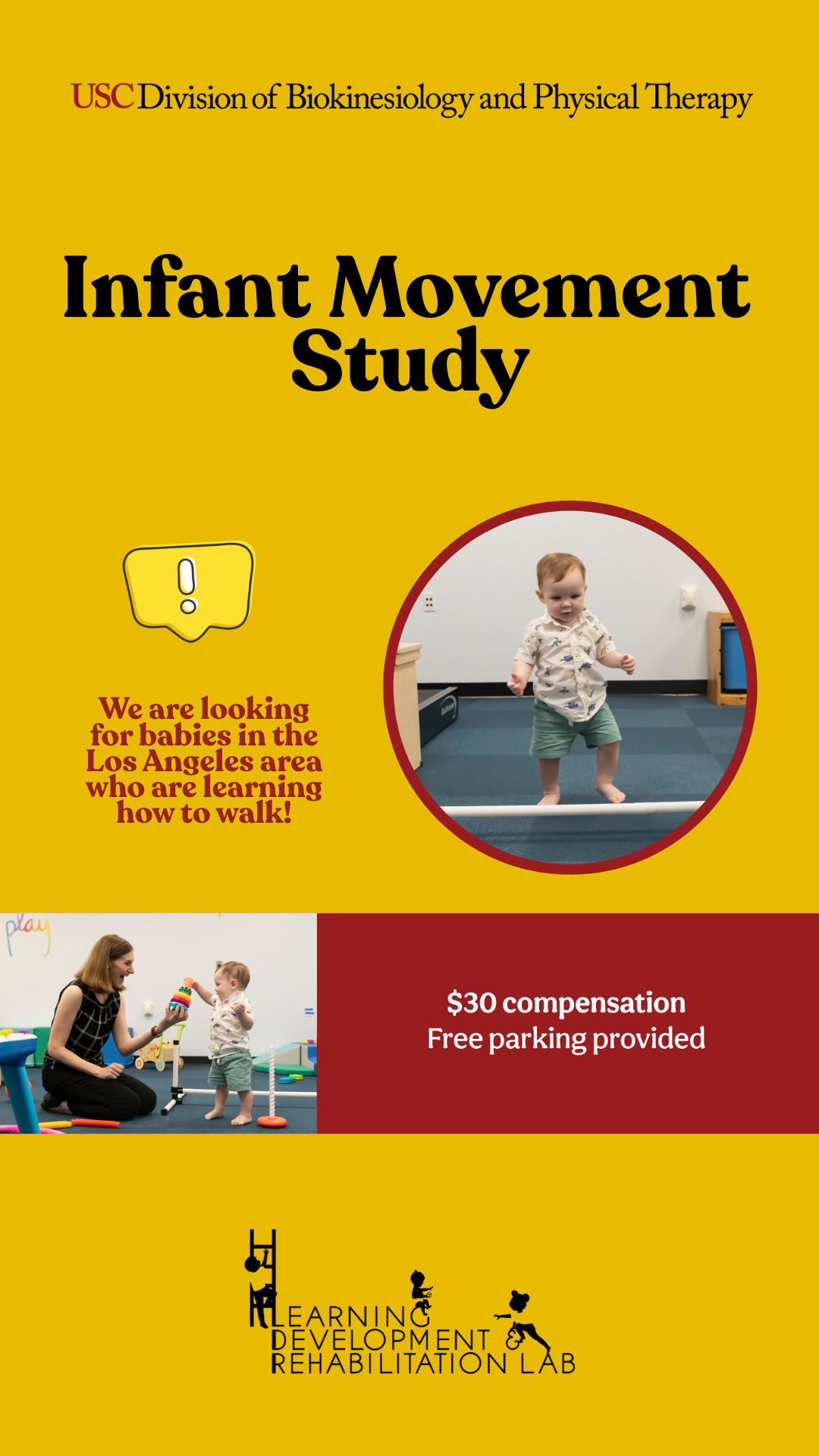 USC Learning, Development, and Rehabilitation Lab Facebook ad