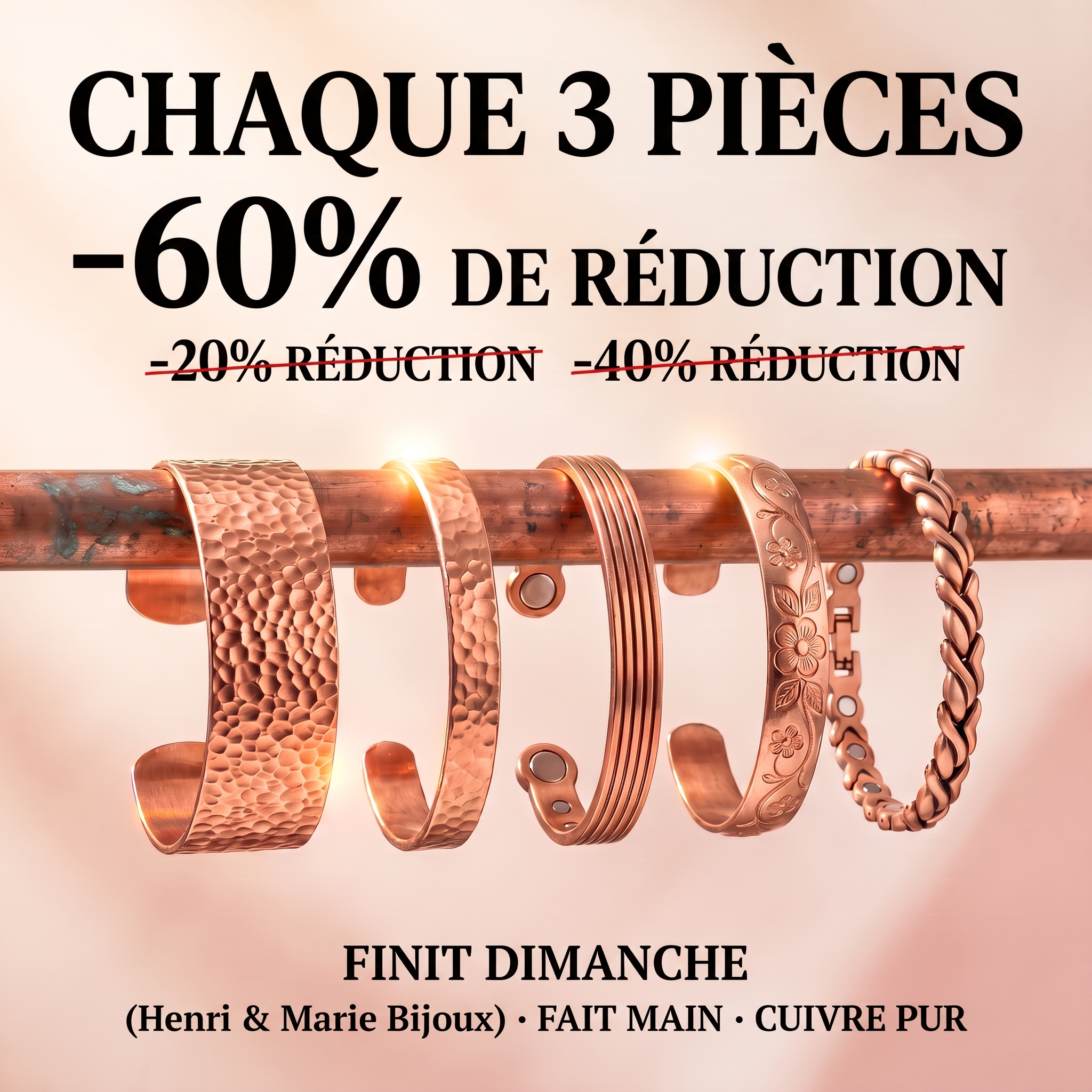 Henri & Marie Bijoux Facebook ad: N'achetez pas un bracelet en cuivre avant d'avoir lu ceci