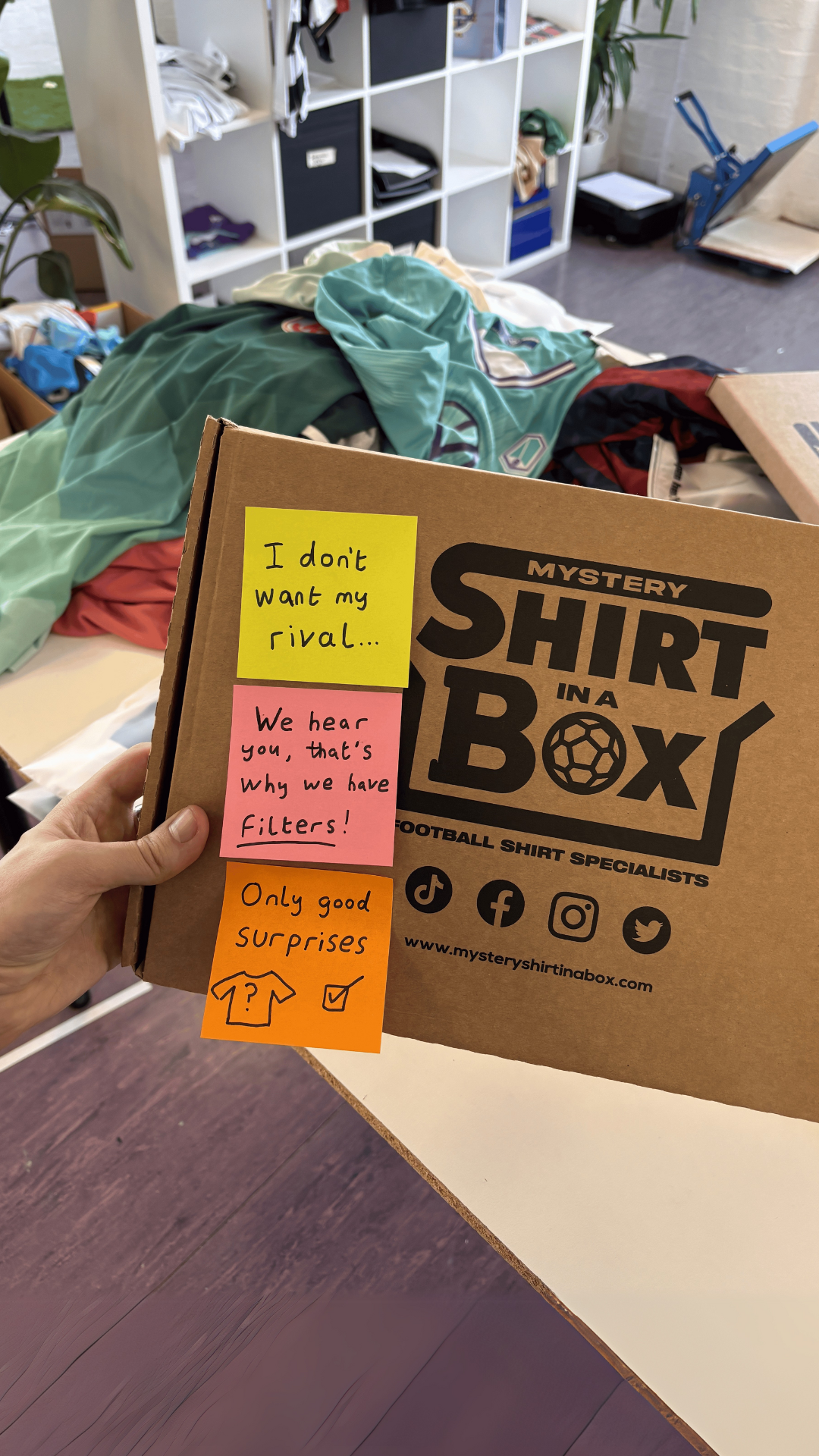 Mystery Shirt in a Box Facebook ad