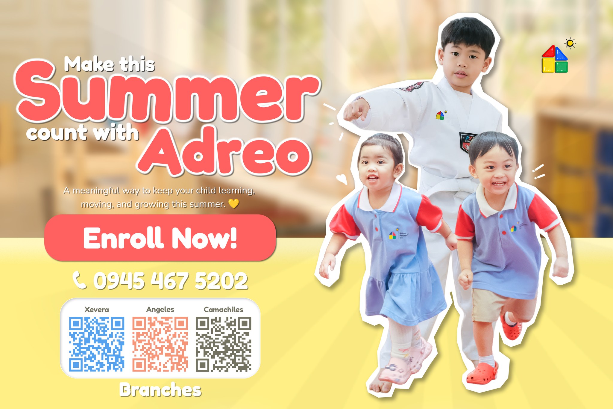 Adreo Montessori Inc. Facebook ad: A few programs running this April to May…