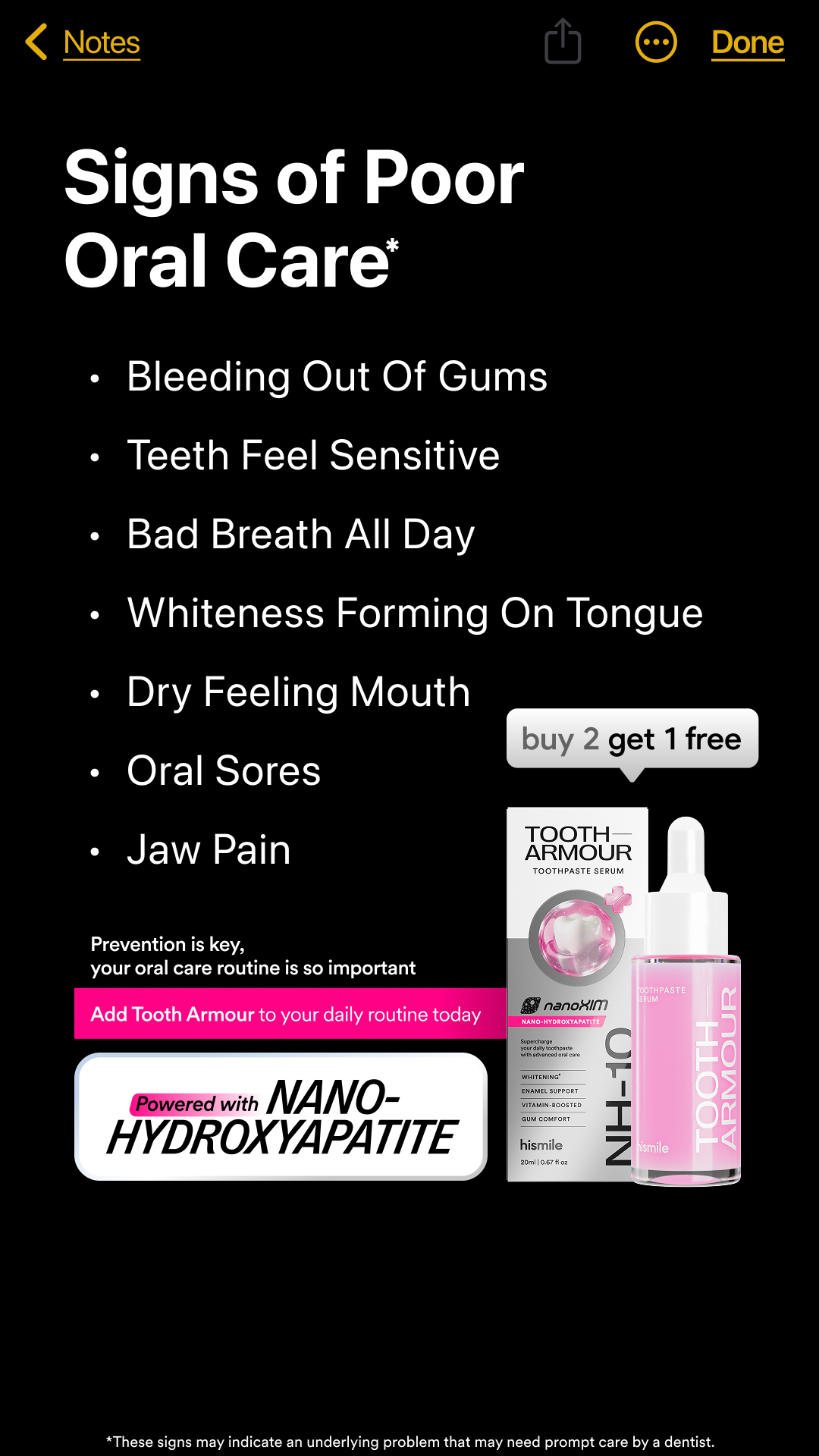 Hismile Facebook ad