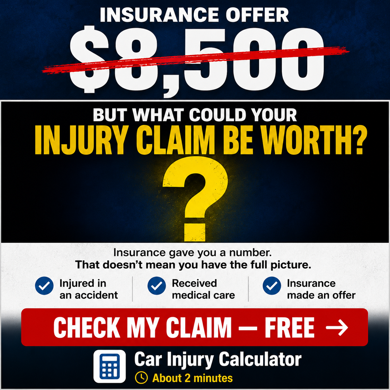 Car Injury Calculator Facebook ad