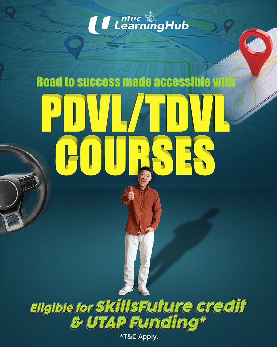 NTUC LearningHub Facebook ad: Upskill with PDVL/TDVL Courses