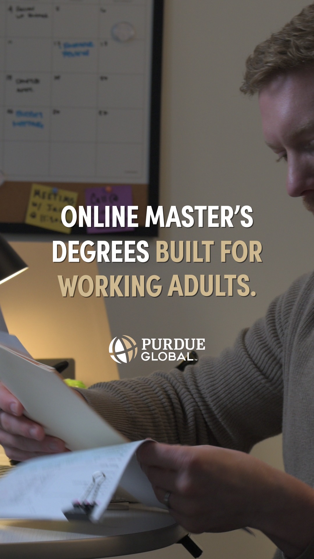 Purdue Global Facebook ad: Earn Your Master’s Degree 100% Online