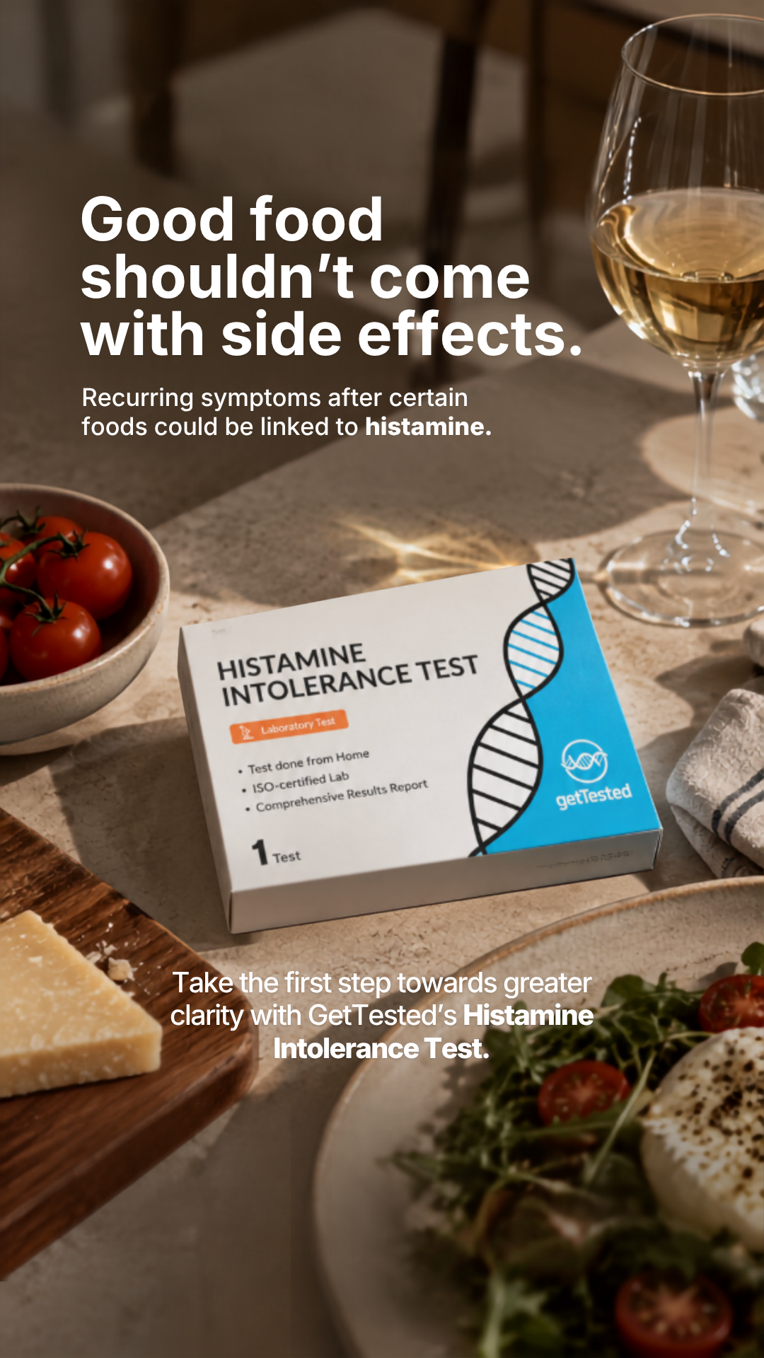 GetTested Facebook ad: Histamine test, done at home
