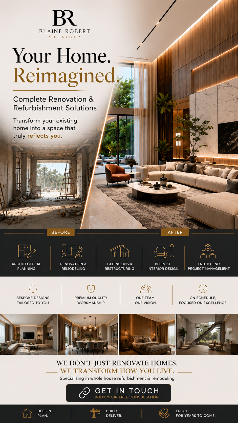 Blaine Robert Design Facebook ad: Luxury House Remodeling Expert