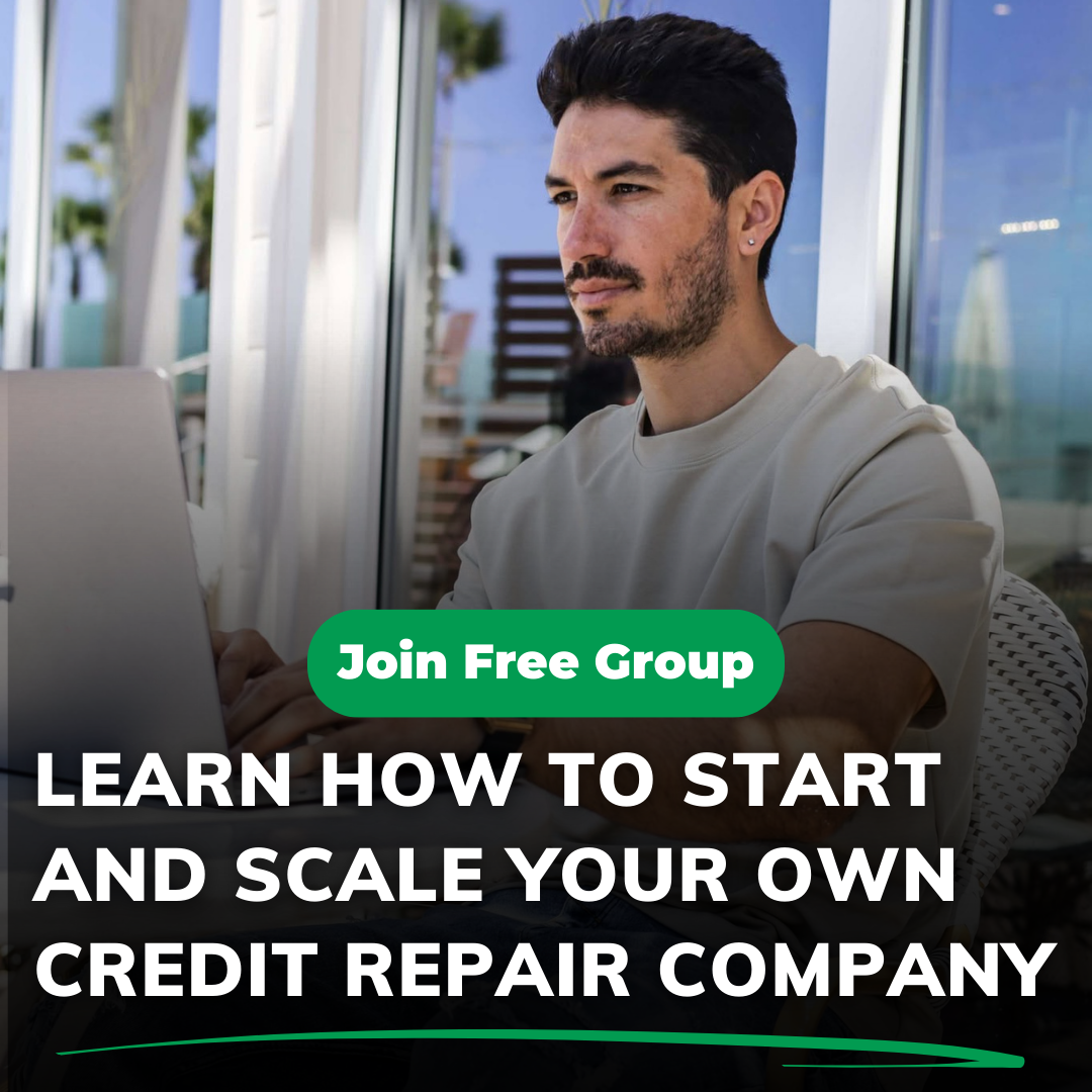Credit Repair Automation Services. Facebook ad: Join Free Facebook Group