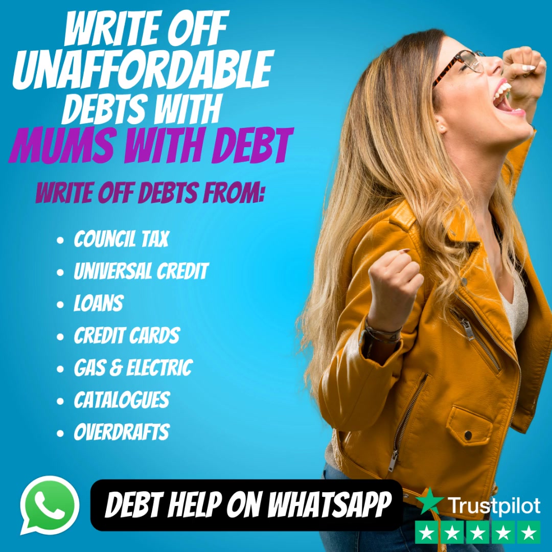Mums with Debt Facebook ad: 100% Online Debt Help