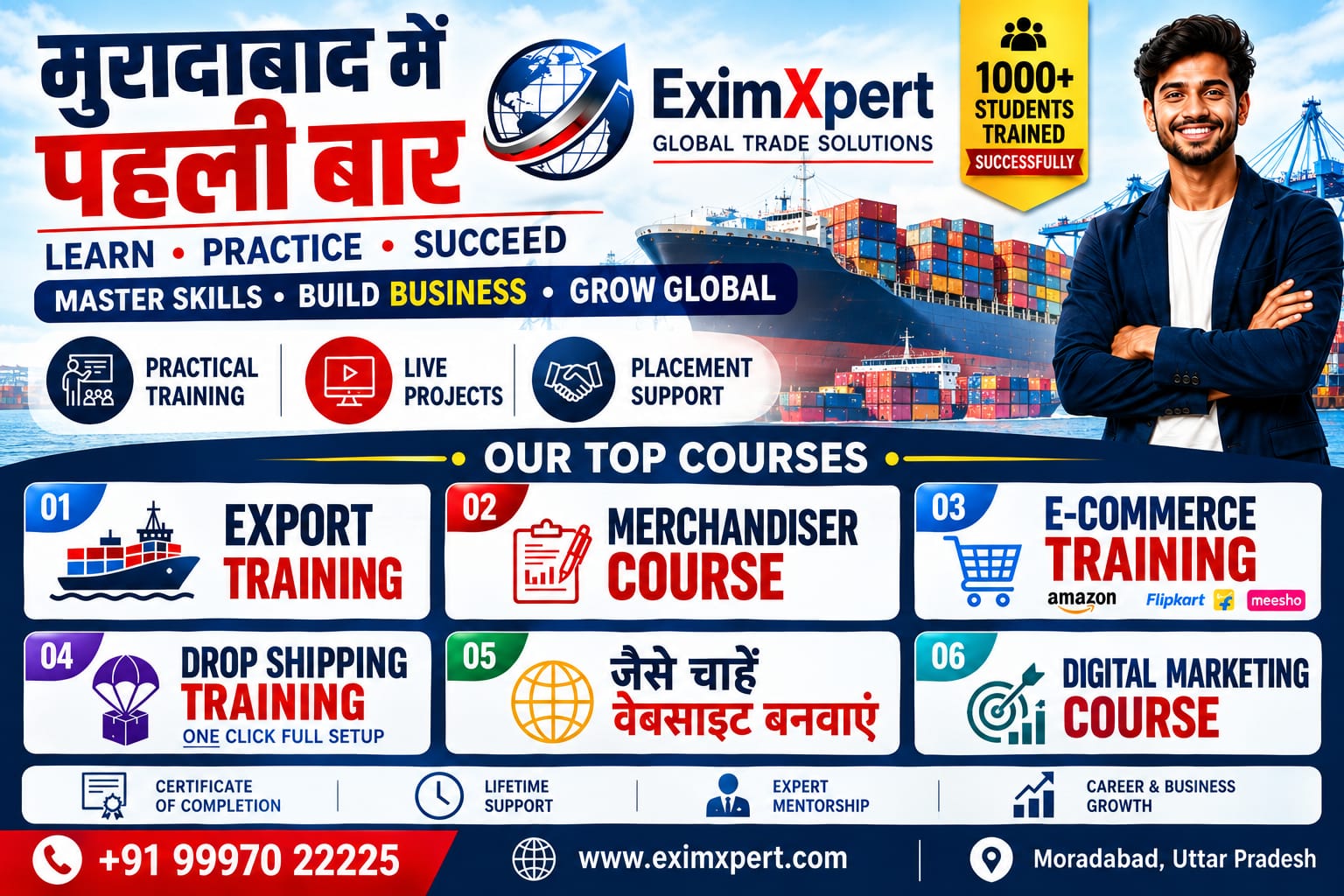 EximXpert Facebook ad: Join 1000+ Students | Moradabad's Best Training Institute…