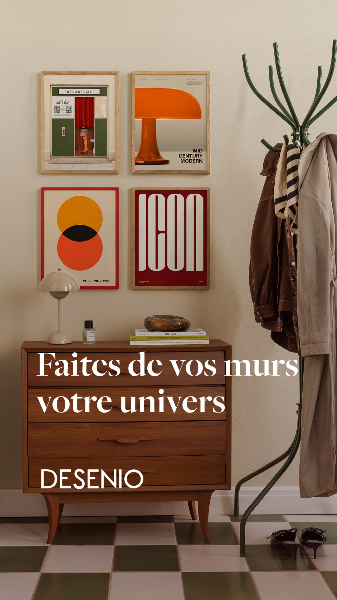 Desenio Facebook ad: Art mural audacieux et coloré