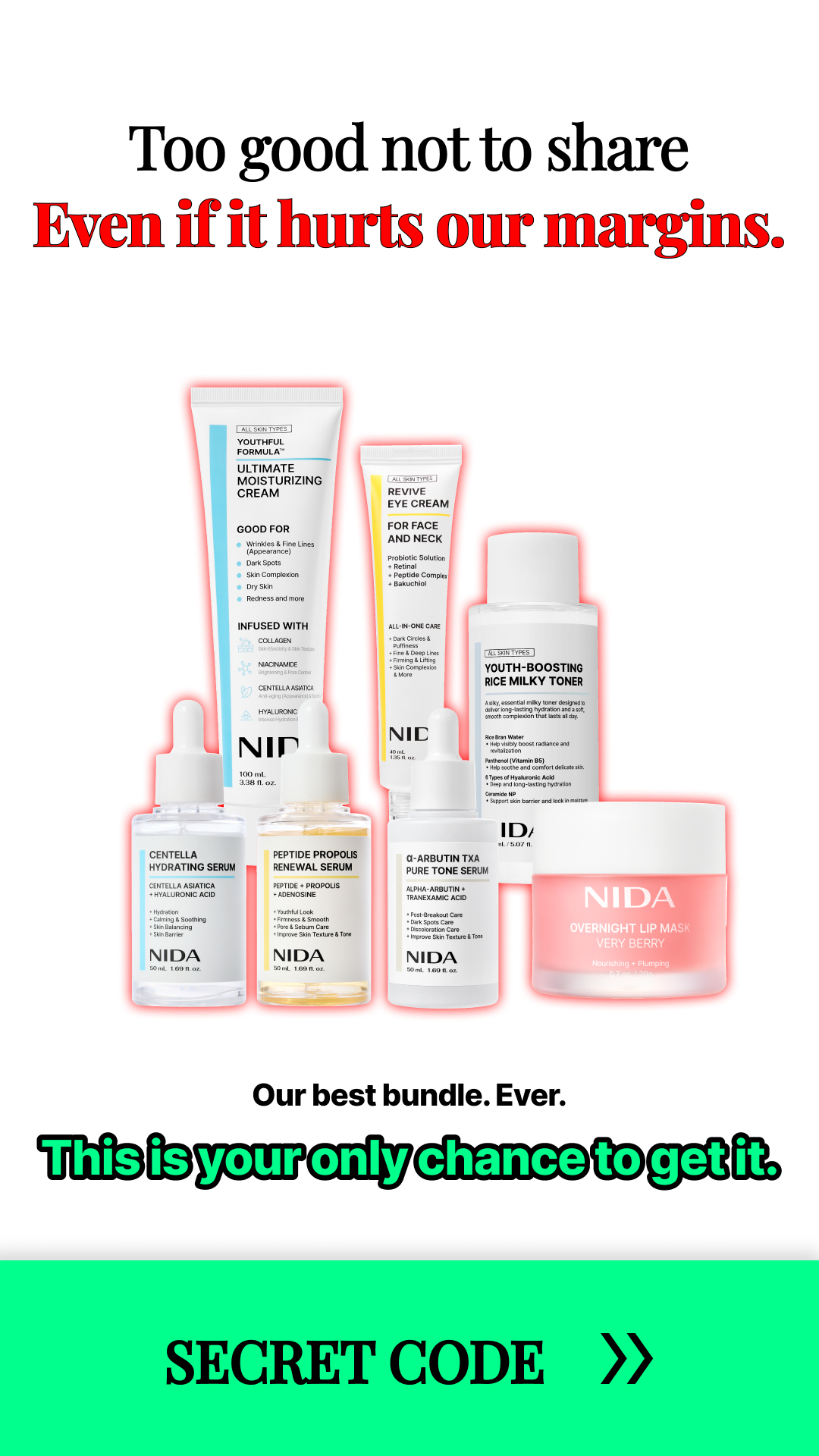 NIDA Skincare Facebook ad