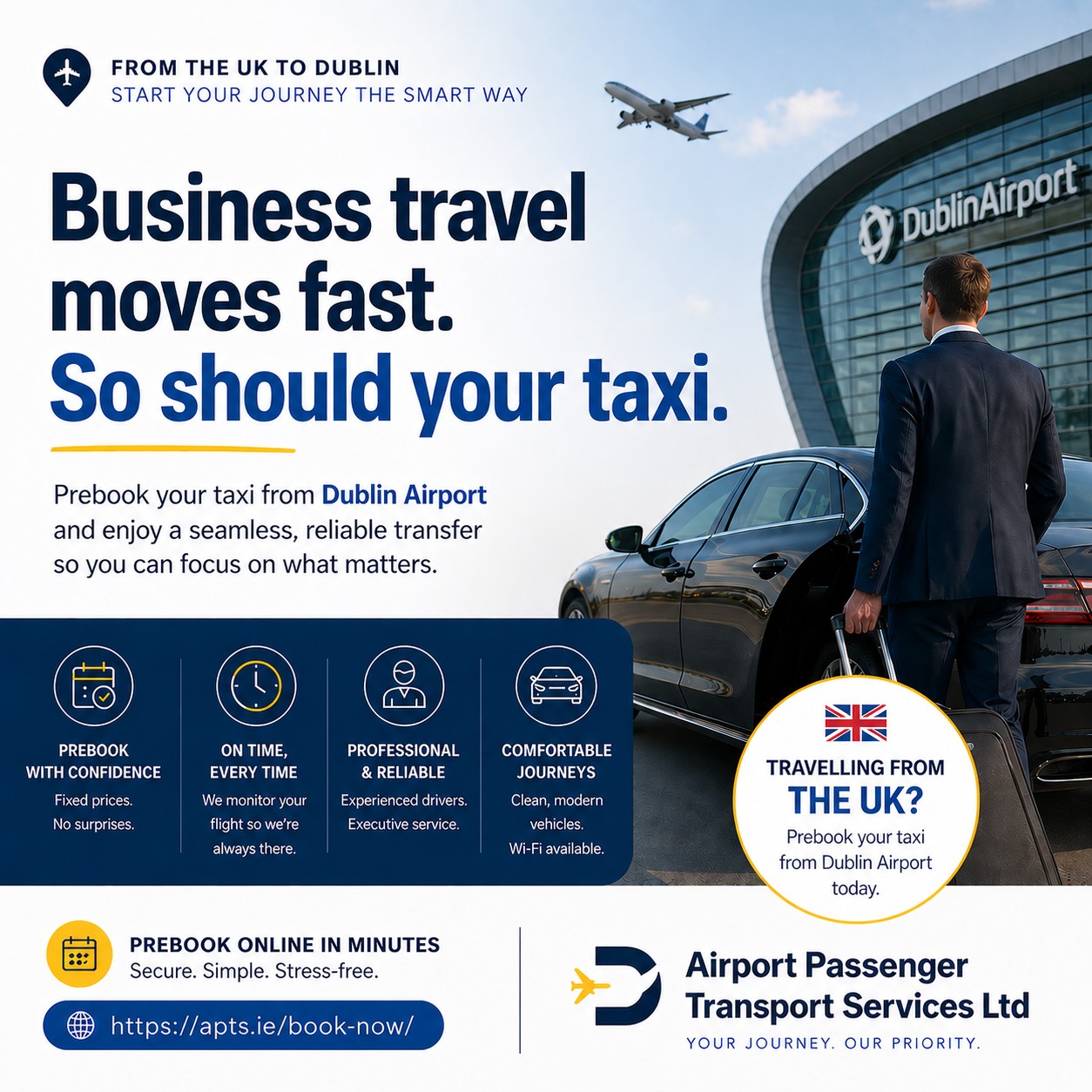 Airport Passenger Transport Services Facebook ad: book now - Apts