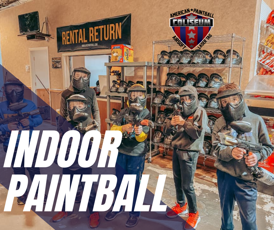 American Paintball Coliseum Facebook ad: Looking for a birthday party or group event…