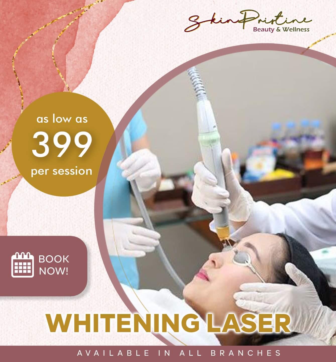 Skin Pristine Beauty and Wellness - Timog Facebook ad: Skin Pristine’s WHITENING TREATMENTS!