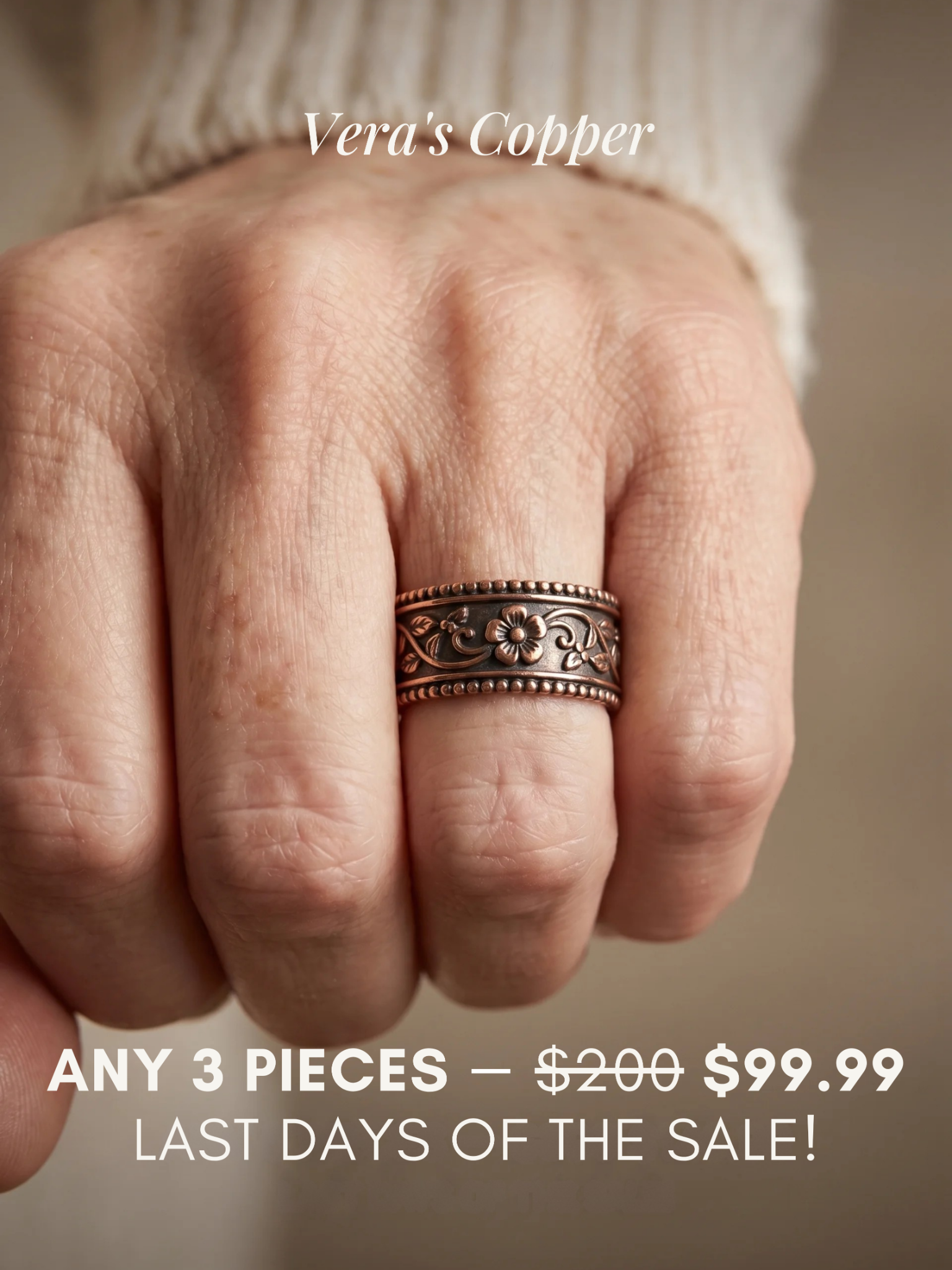Vera’s Copper Jewelry Facebook ad