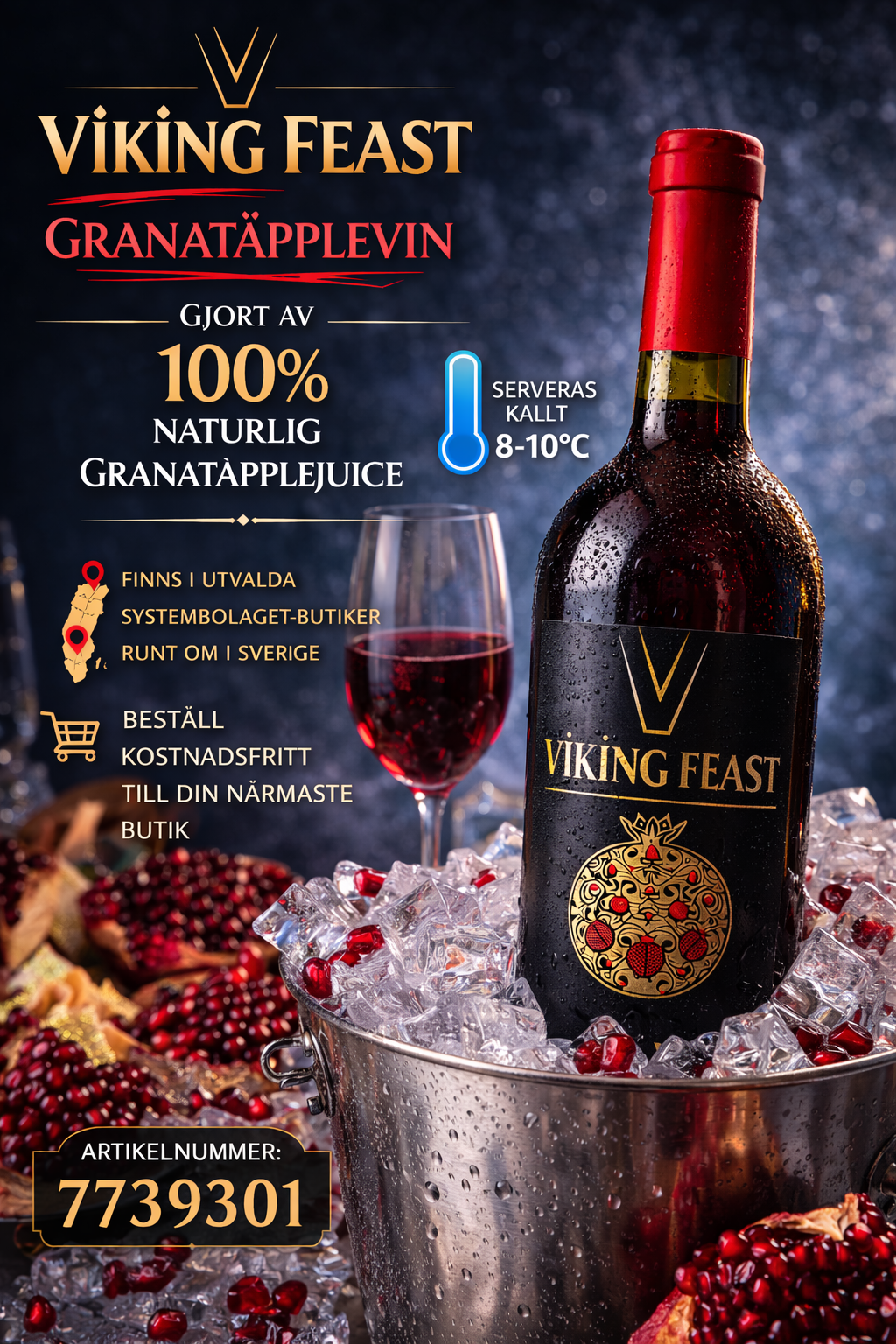 Feast 4 Vikings Facebook ad: Inte druva. Granatäpple.