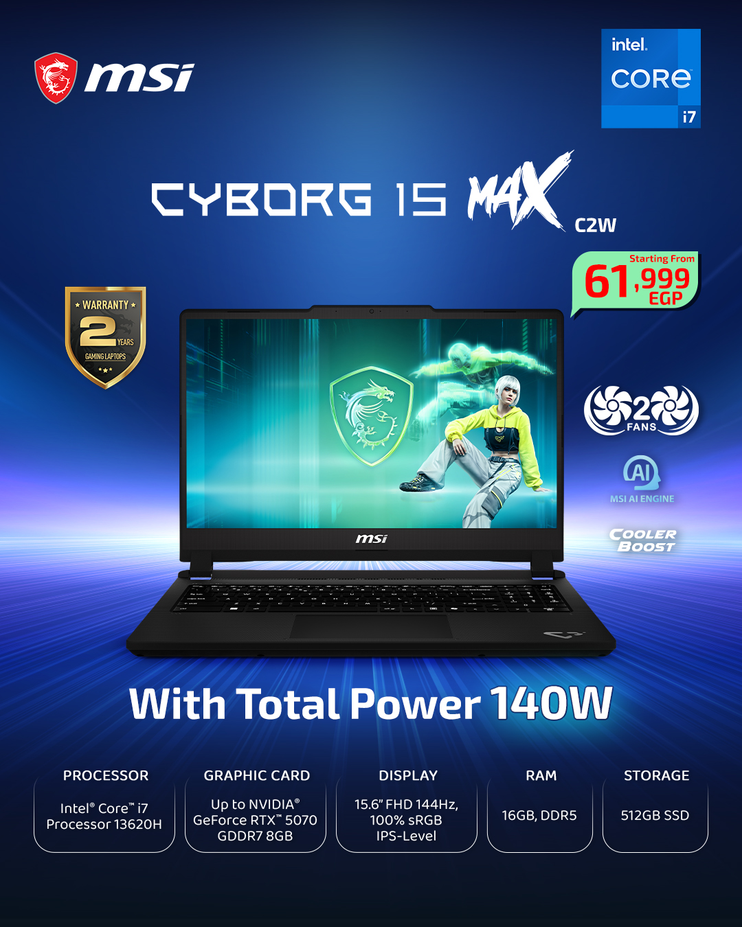 Sigma Computer Facebook ad: لاب توب MSI CYBORG 15 MAX