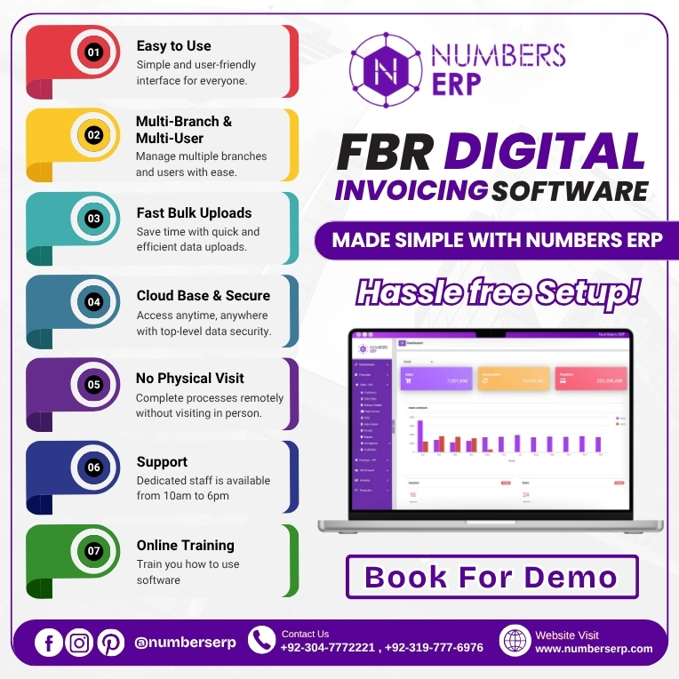 Numbers ERP Facebook ad: FBR Digital Invoicing Software