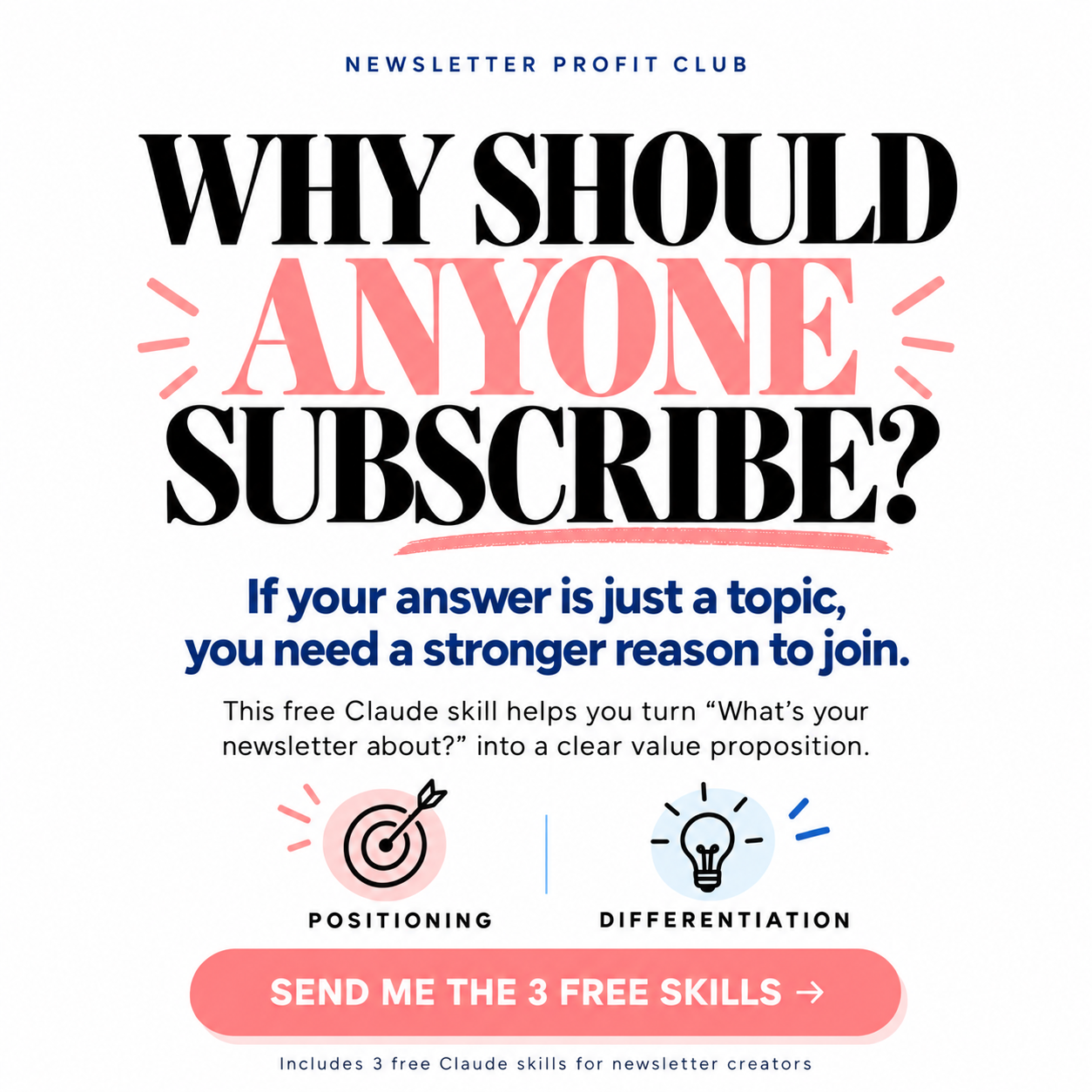 Destini Copp Facebook ad: 3 Free Claude Skills for Newsletters