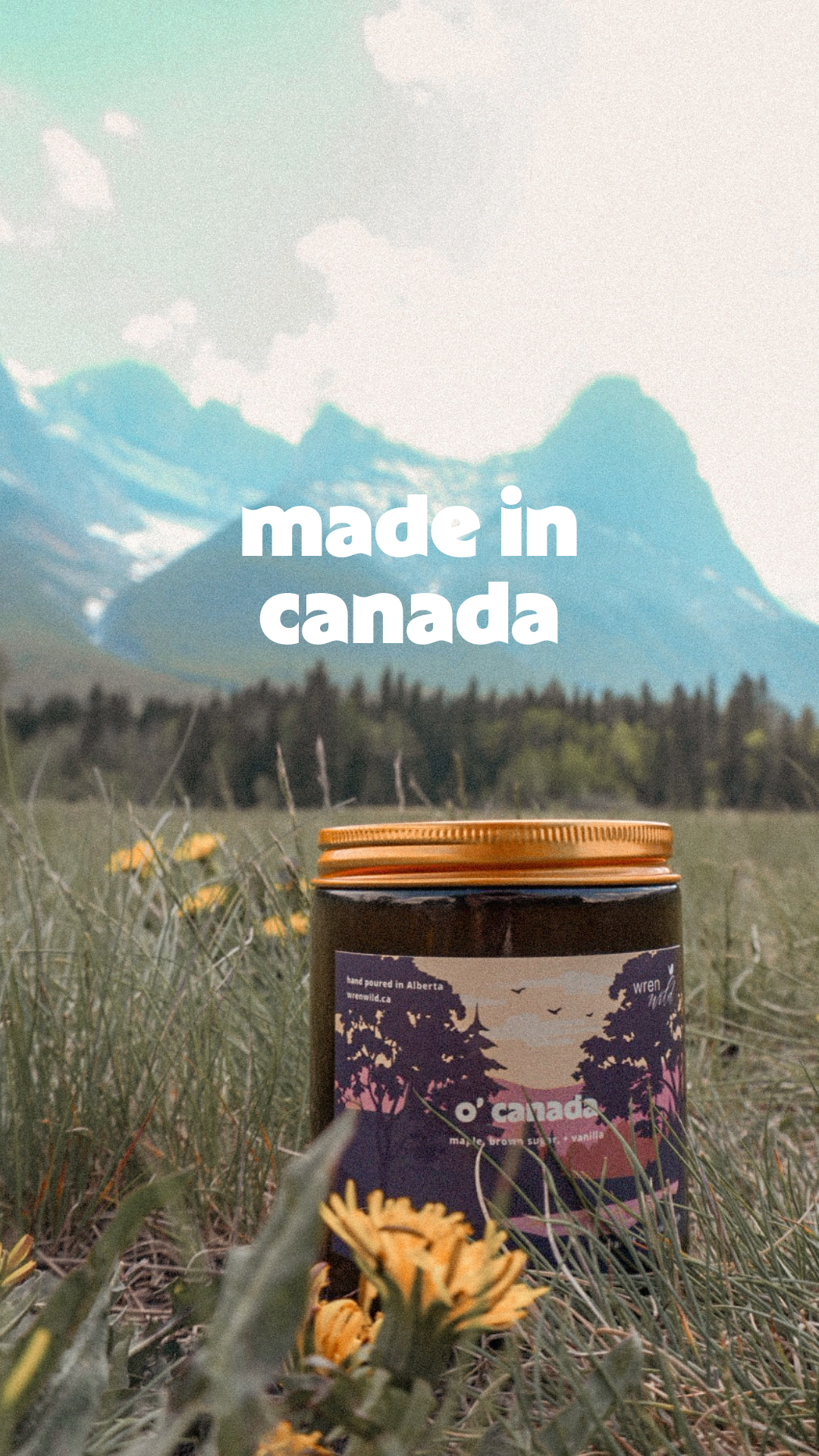 Wren Wild Candle Co. Facebook ad: Hand-poured in Canada.
