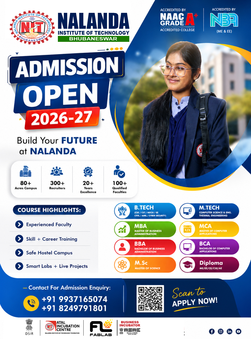 Nalanda Institute of Technology-NIT, Bhubaneswar Facebook ad: Admission Open
