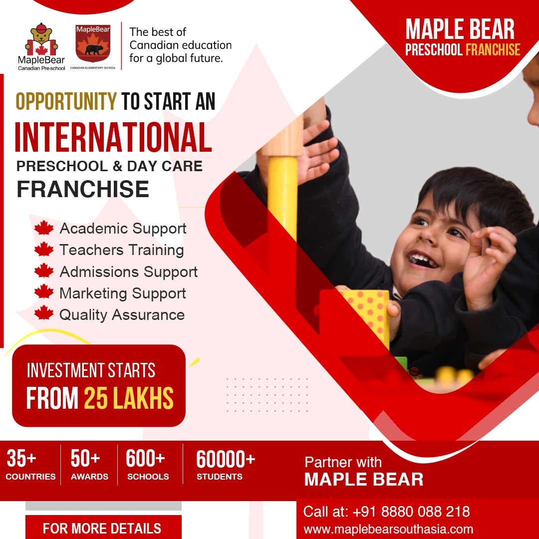 Maple Bear South Asia Facebook ad: Invest in the top preschool and daycare franchise…