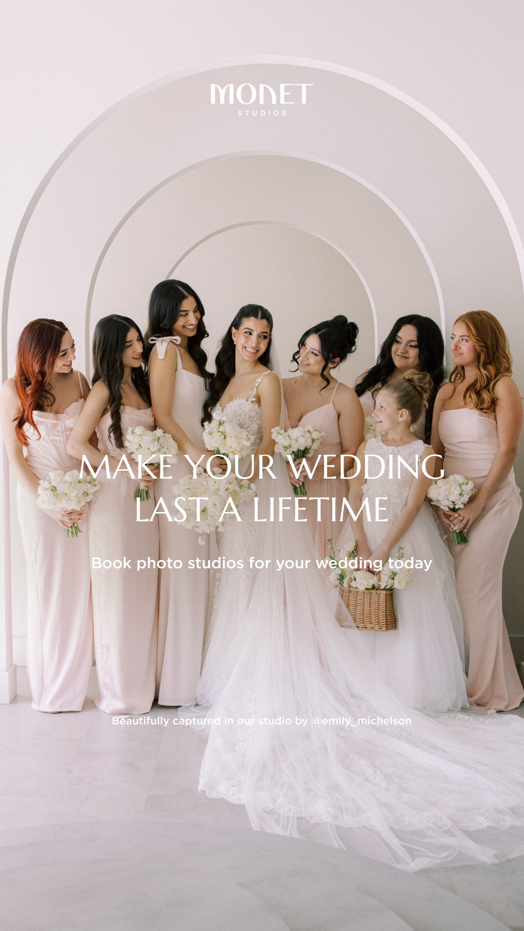 Monet Studios Facebook ad: Why choose @monetstudios.ca as your wedding photo studio?