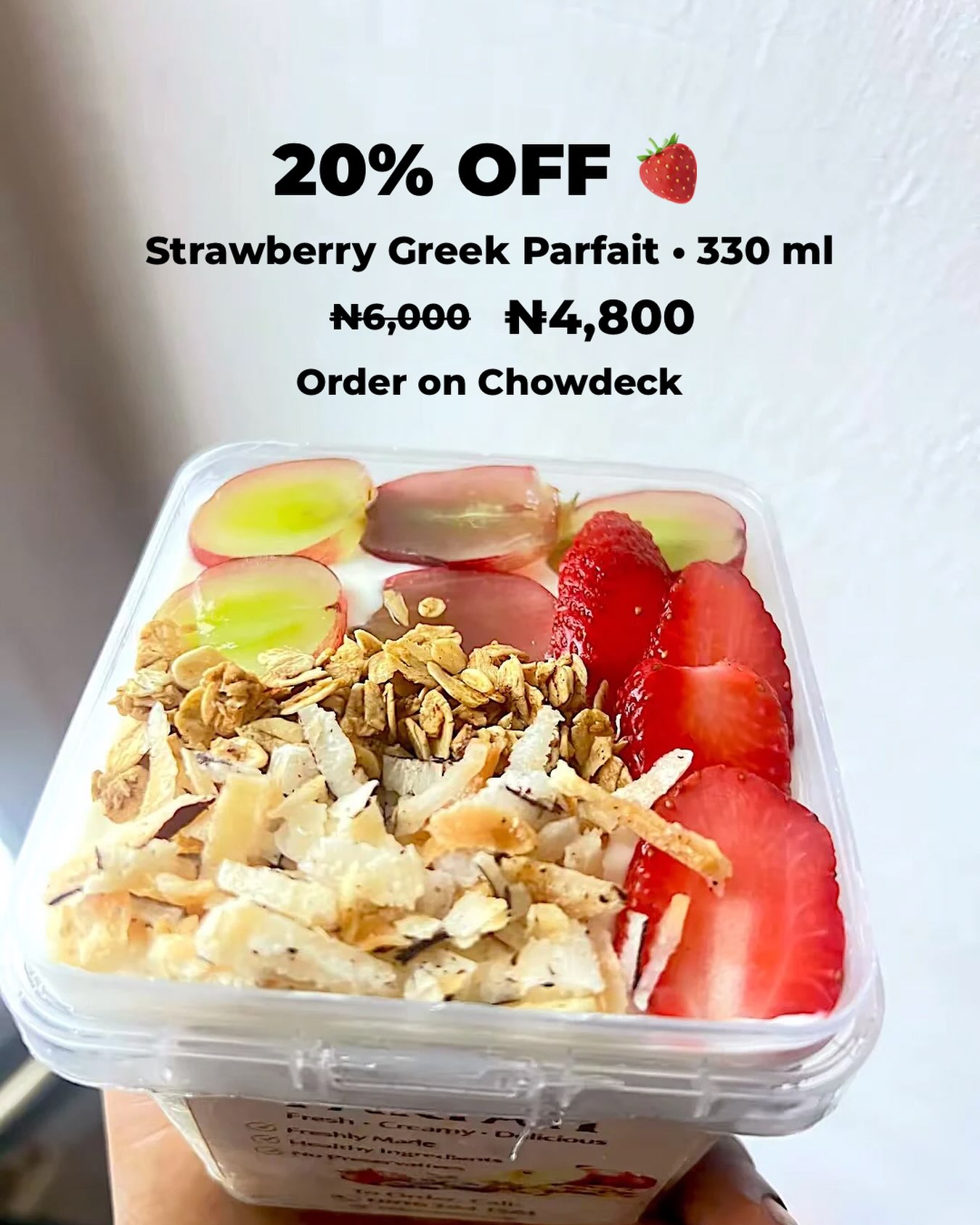 Velora Treats Facebook ad: 20% OFF on Chowdeck