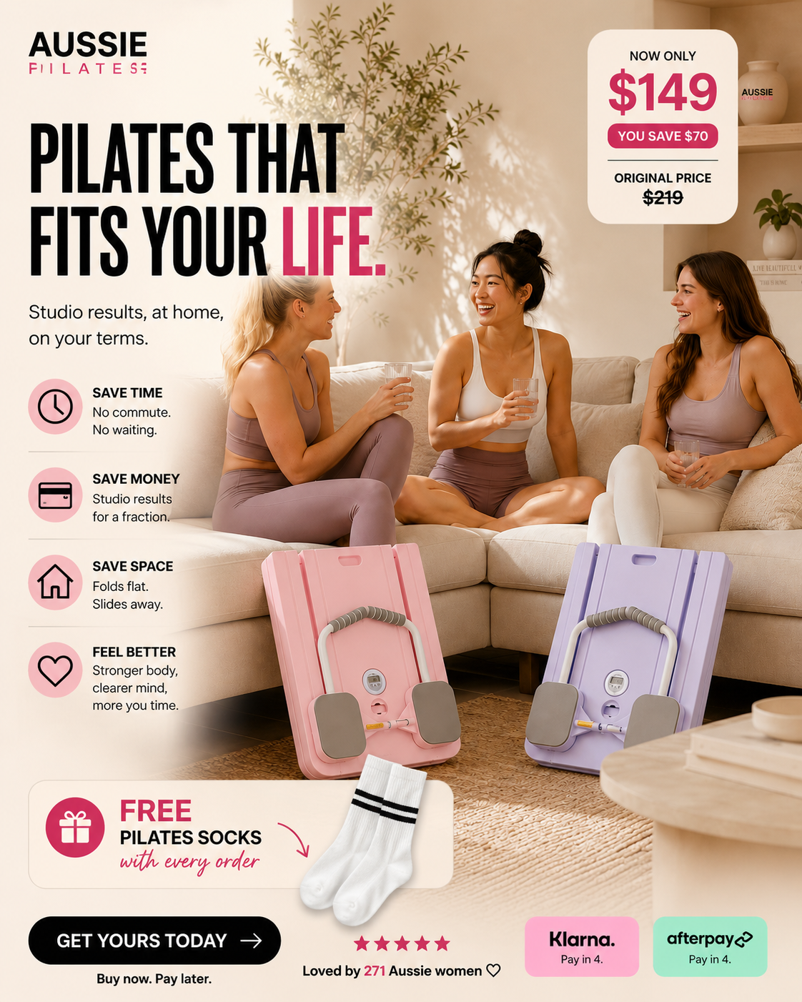 Aussie pilates Facebook ad