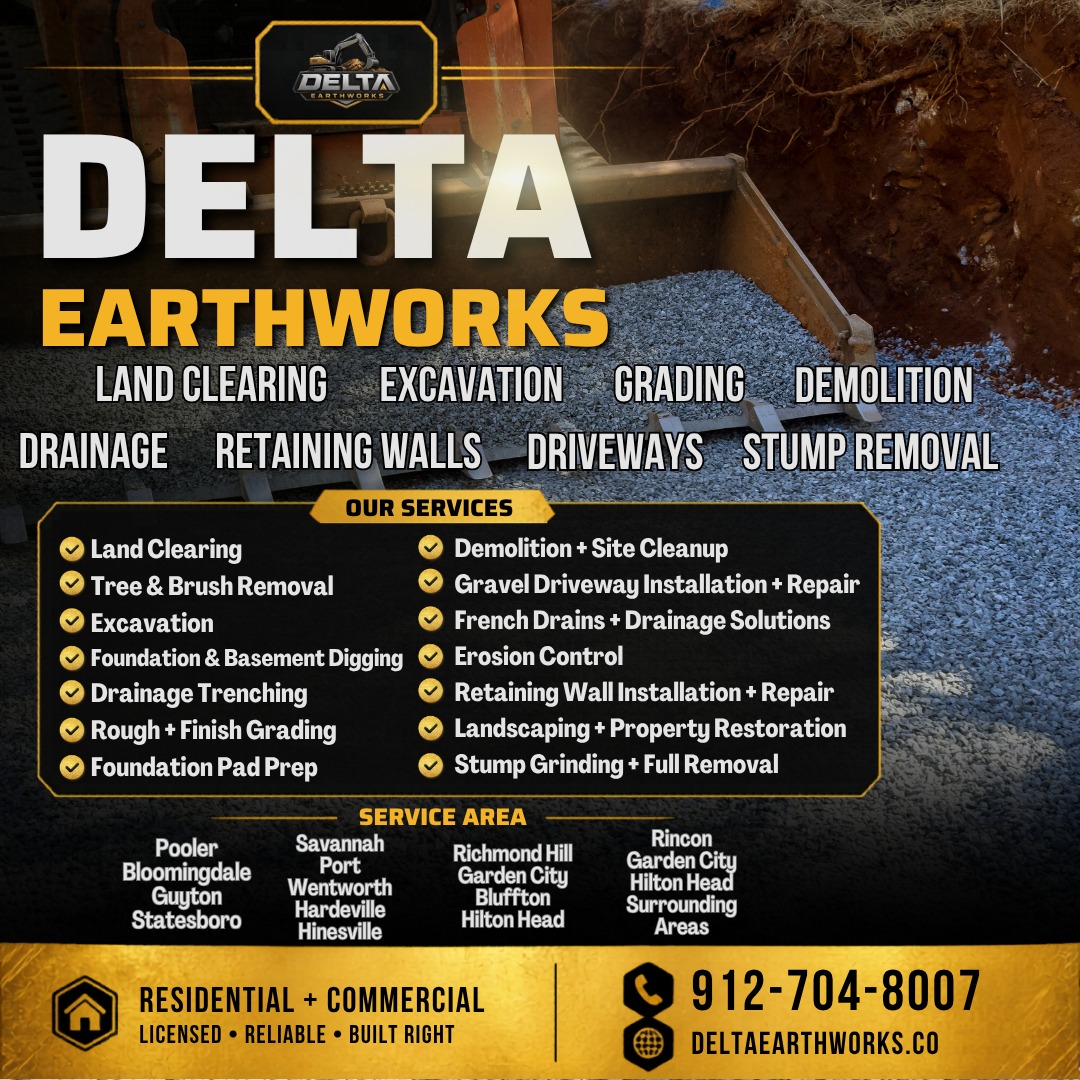 Delta Earthworks Facebook ad: Get A Free Dirt Work Estimate!