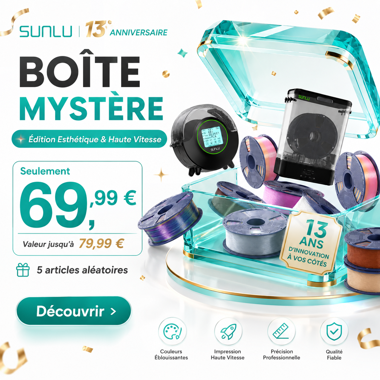 SUNLU FR Facebook ad: Choisissez votre boîte mystère