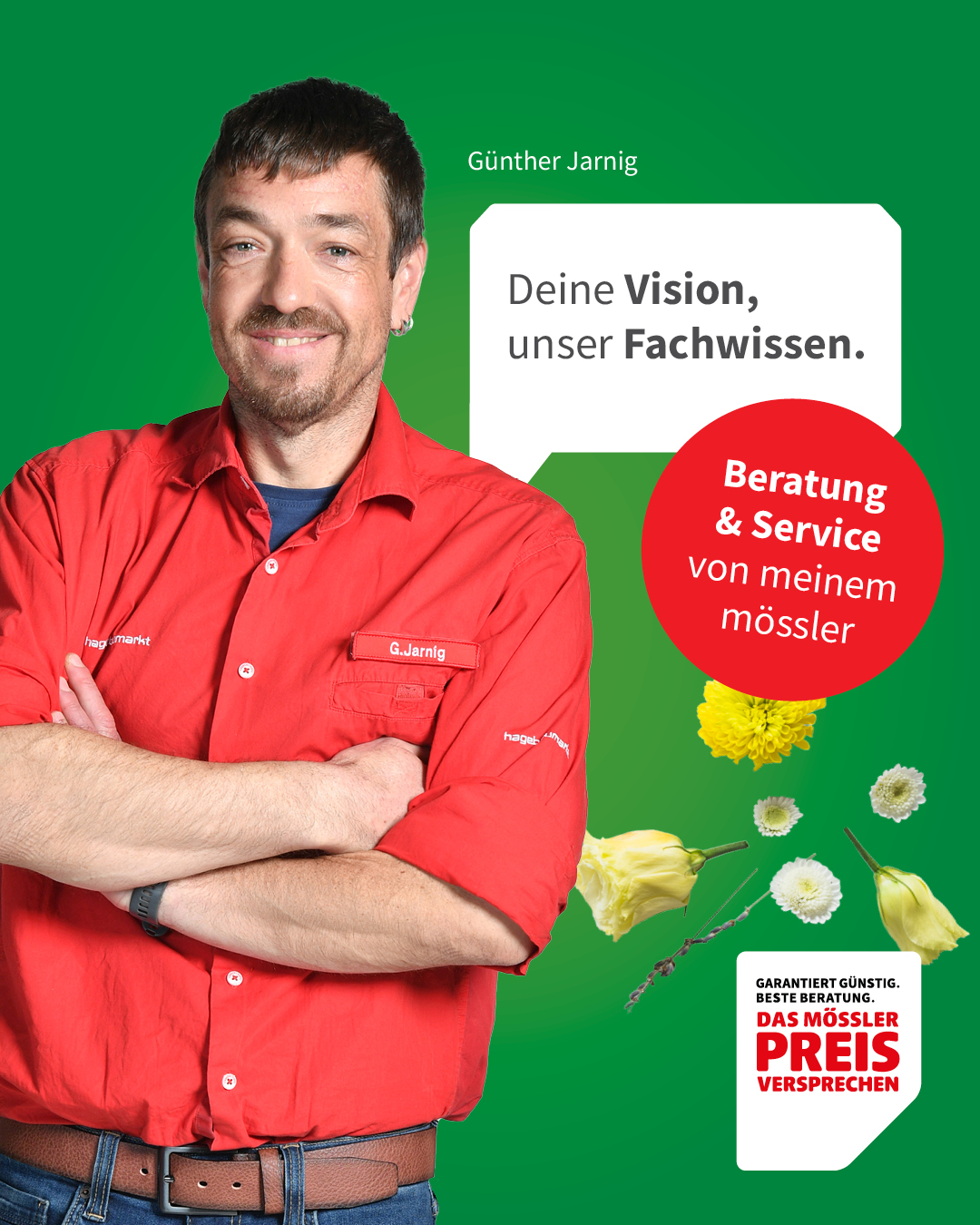 Hagebau Mössler Facebook ad: Zeit für frisches Grün!