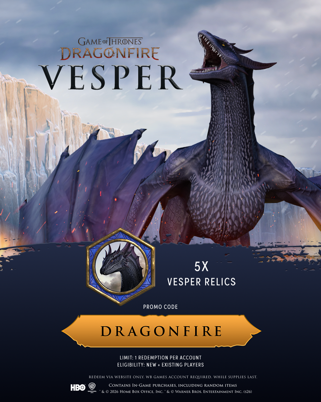 Game of Thrones: Dragonfire Facebook ad