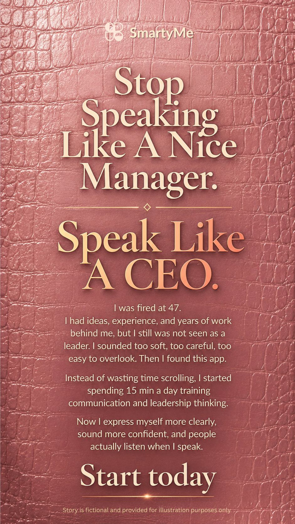 SmartyMe: Speak like a Leader Facebook ad: I’m addicted to this communication challenge. Now I speak…