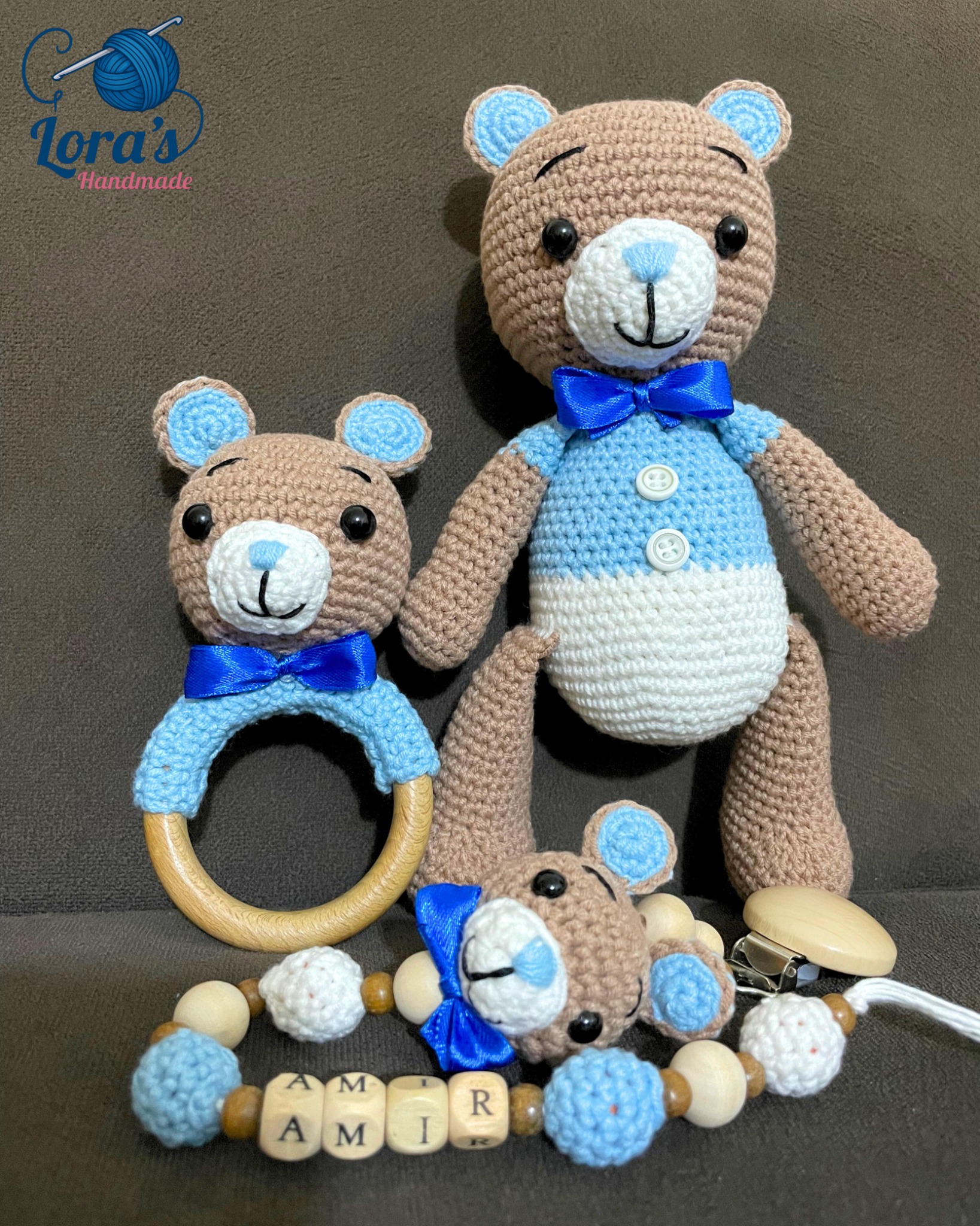 Lora's Handmade Facebook ad: Pick the name, colors, and character, we’ll crochet…