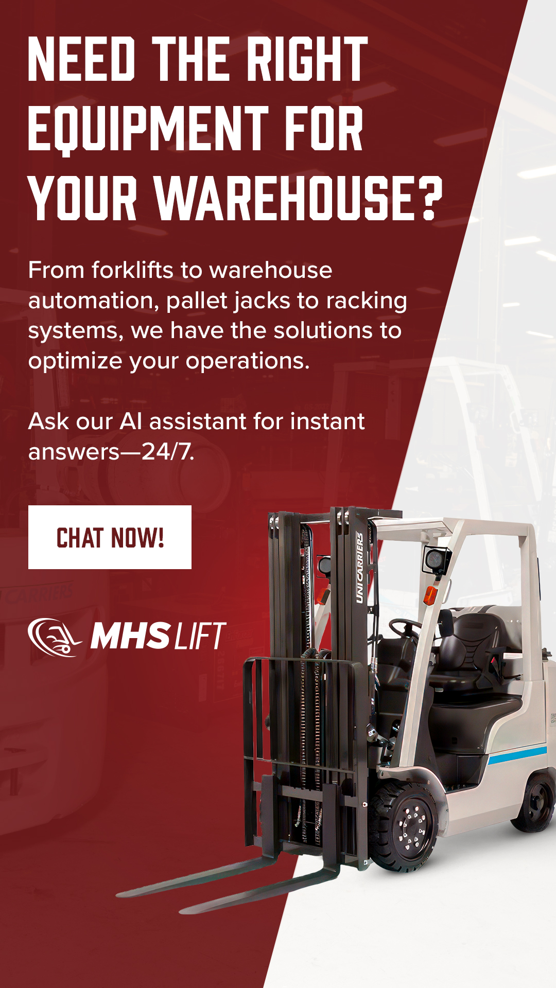 MHS Lift, Inc. Facebook ad from Mar 17, 2025