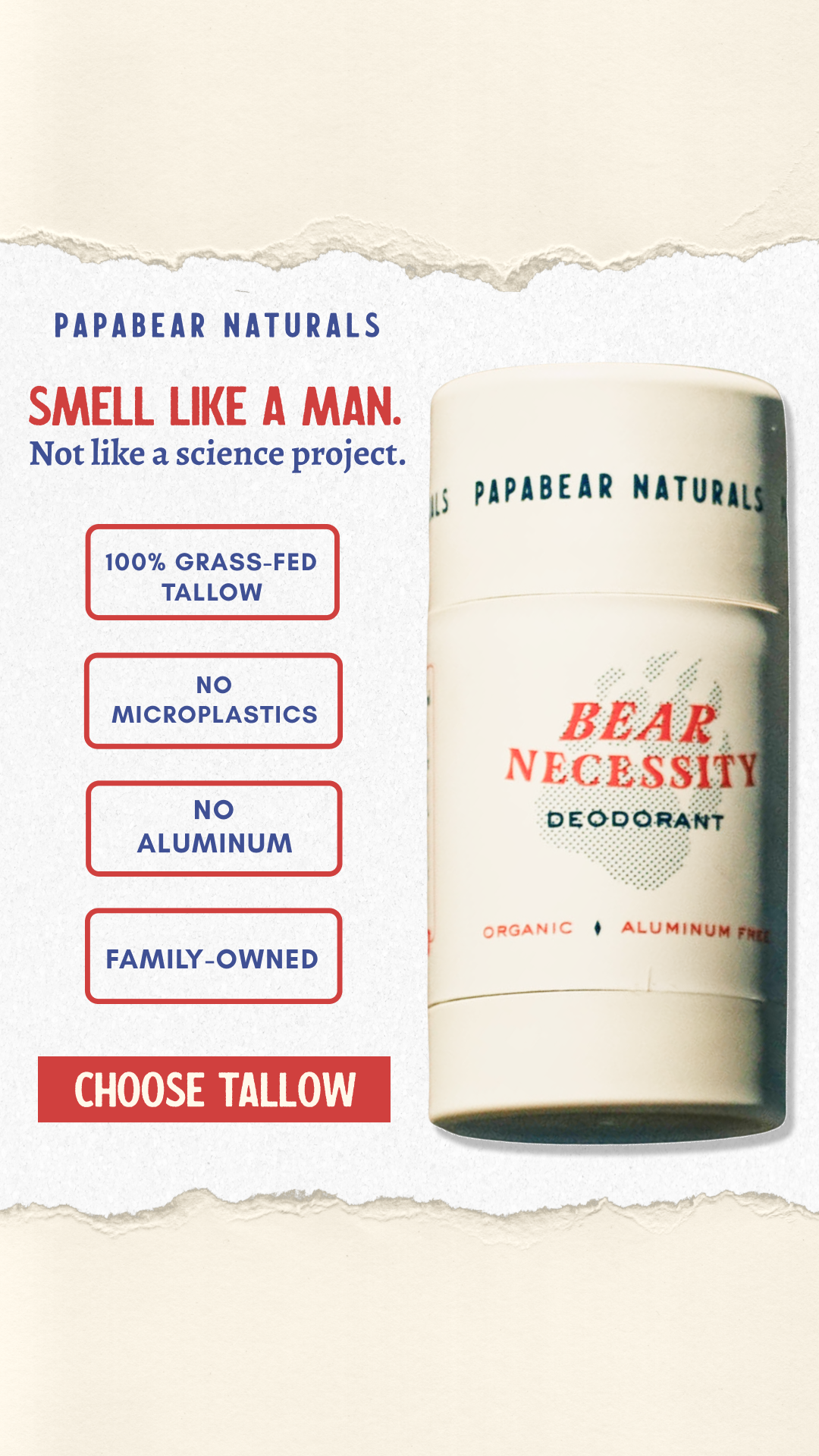 Papabear Naturals Facebook ad