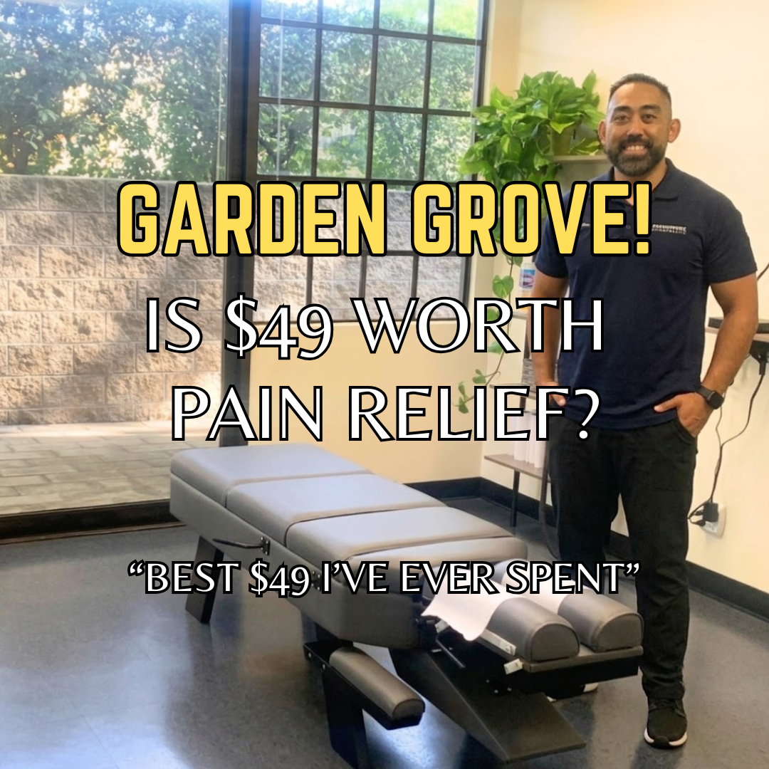 Groundwork Chiropractic Facebook ad: $49 CHIROPRACTIC SPECIAL IN GARDEN GROVE