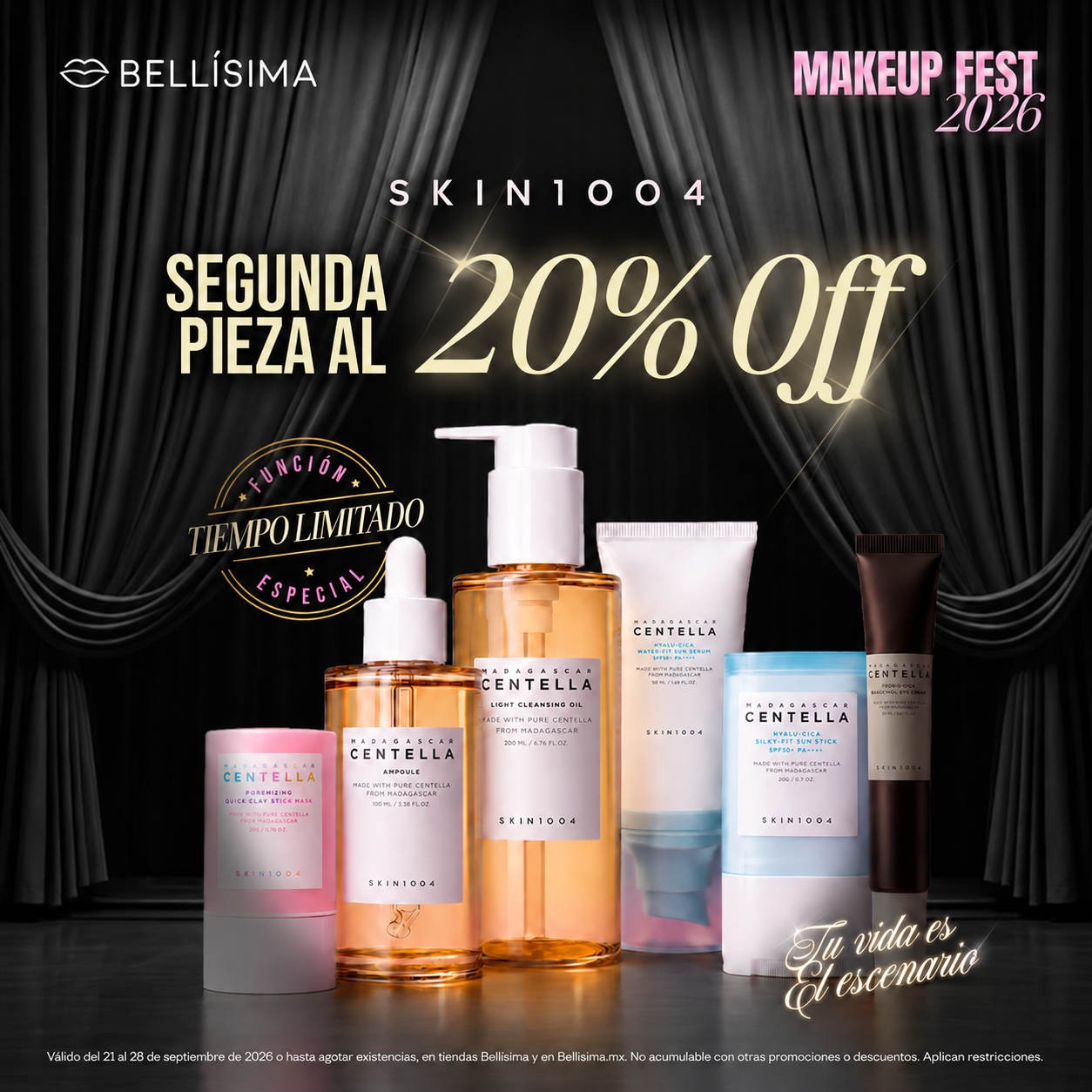Bellisima Facebook ad: TU SEGUNDO SKIN1004 TIENE 20% OFF