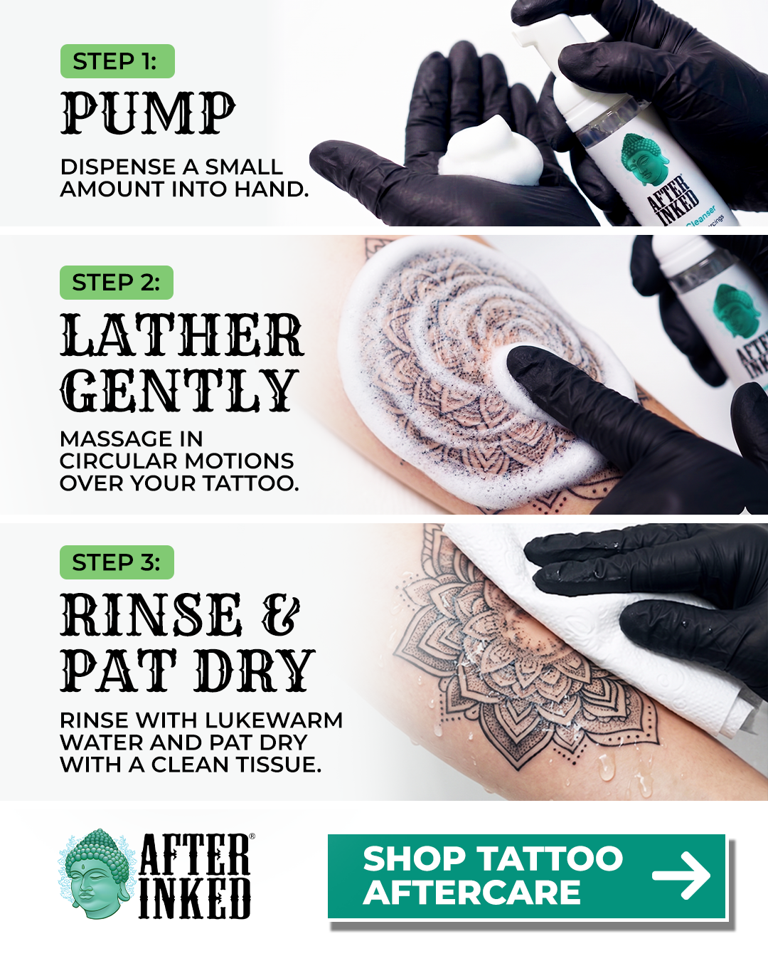 AFTER INKED Facebook ad: Tattoo Foam Cleanser