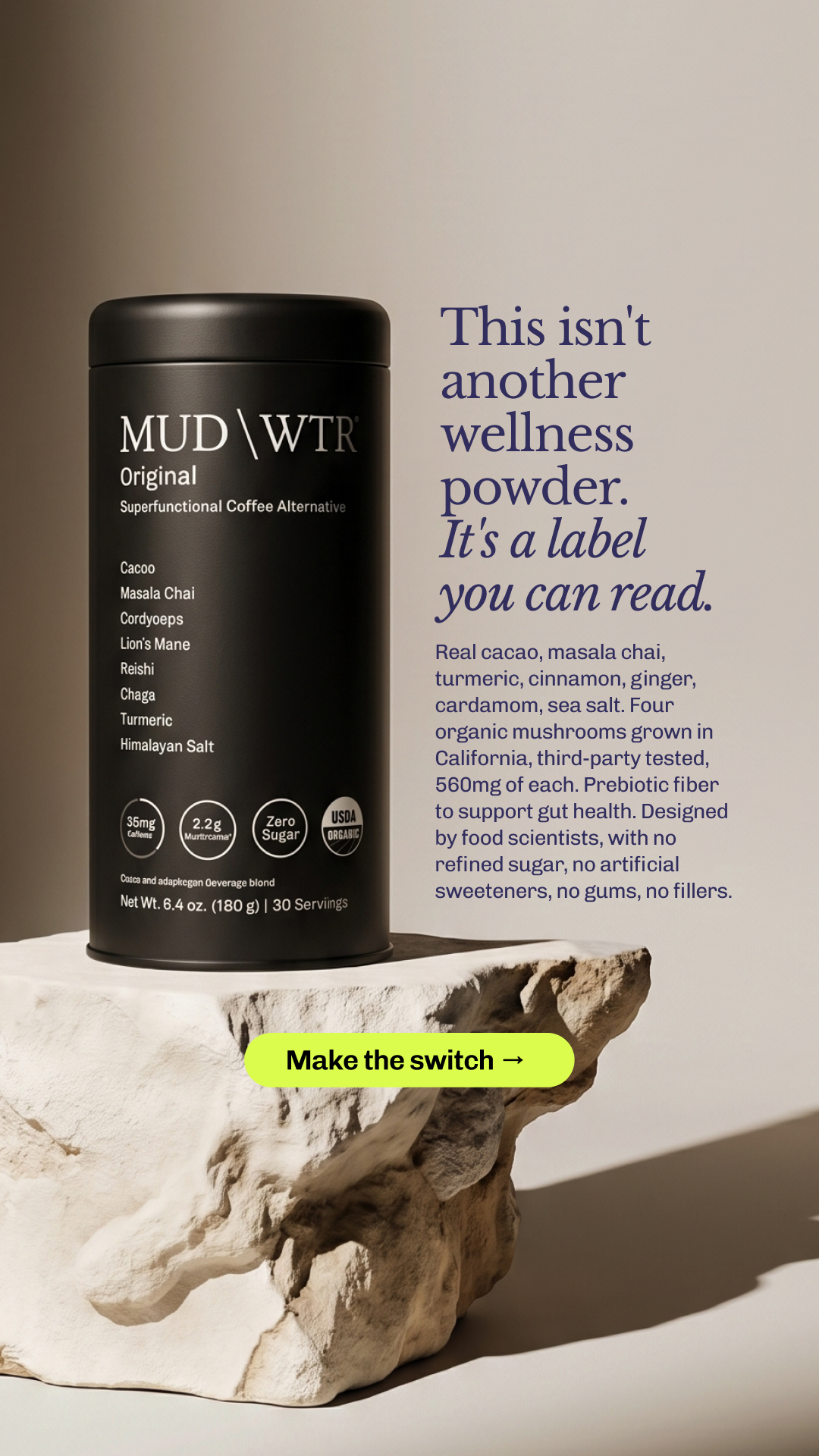 MUD\WTR Facebook ad